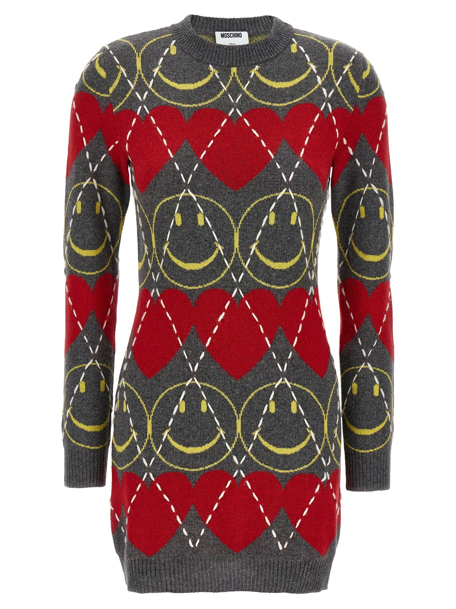 Moschino Multicolor Wool Short Women's Dress