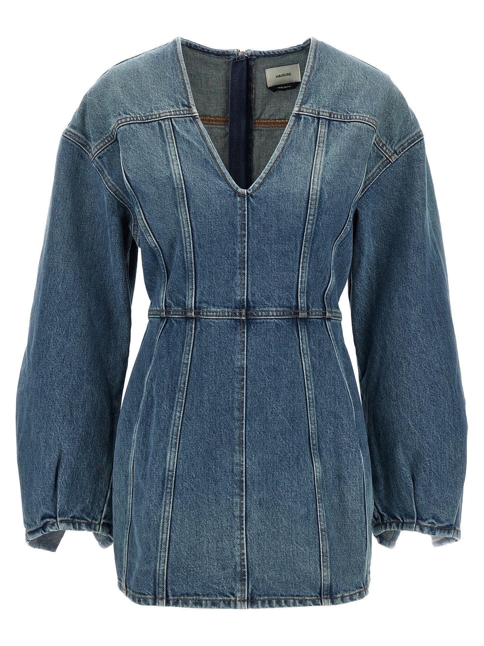 Haikure Blue Cotton Short Women's Dress