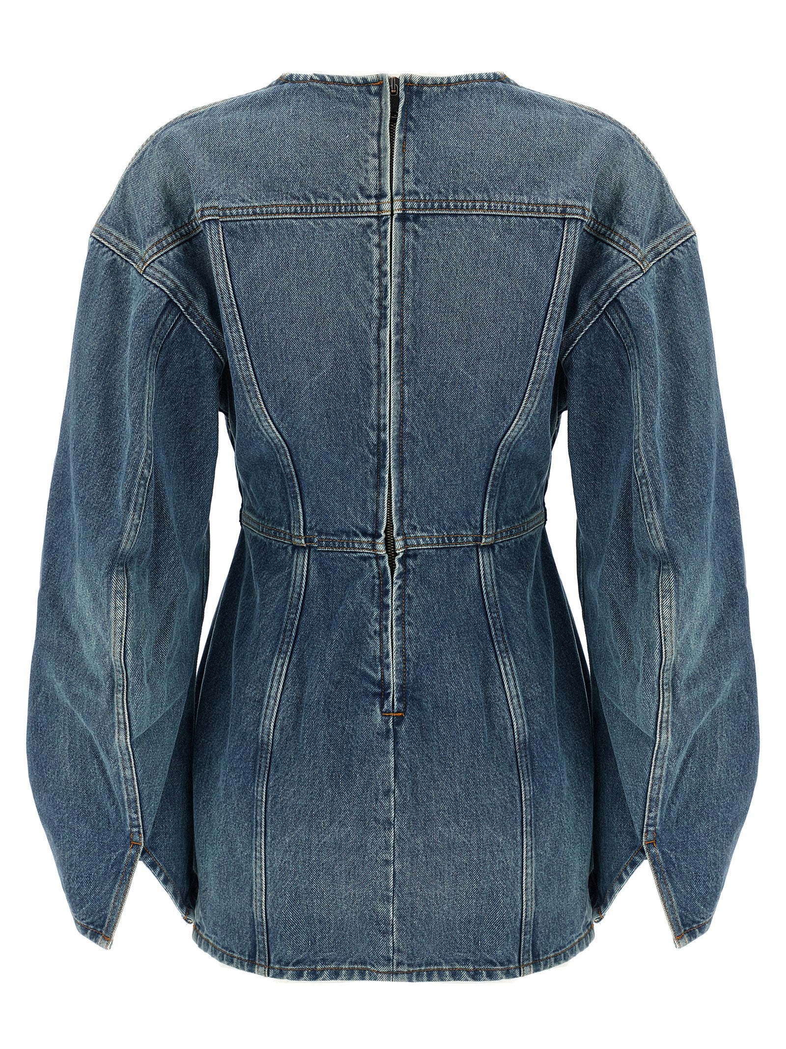 Haikure Blue Cotton Short Women's Dress