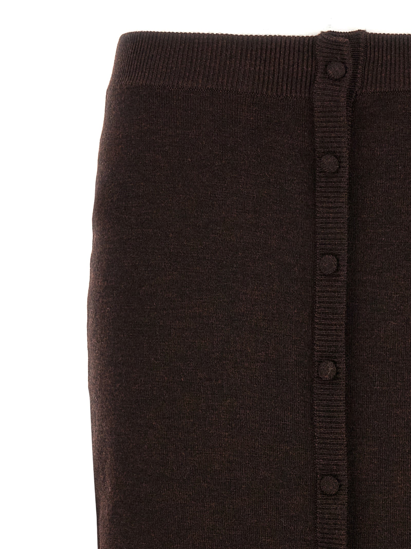 Victoria Beckham Brown Wool Midi Women's Skirt