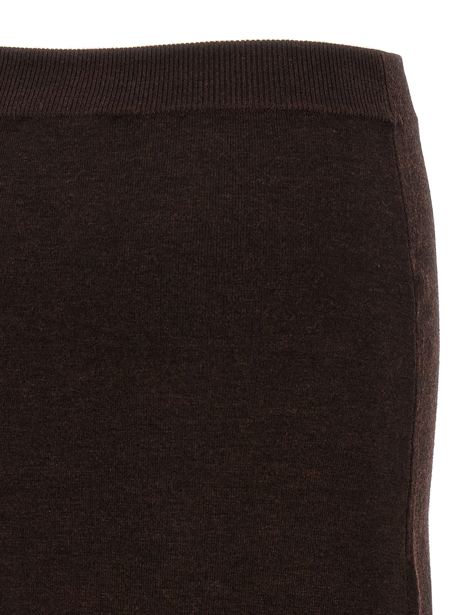 Victoria Beckham Brown Wool Midi Women's Skirt