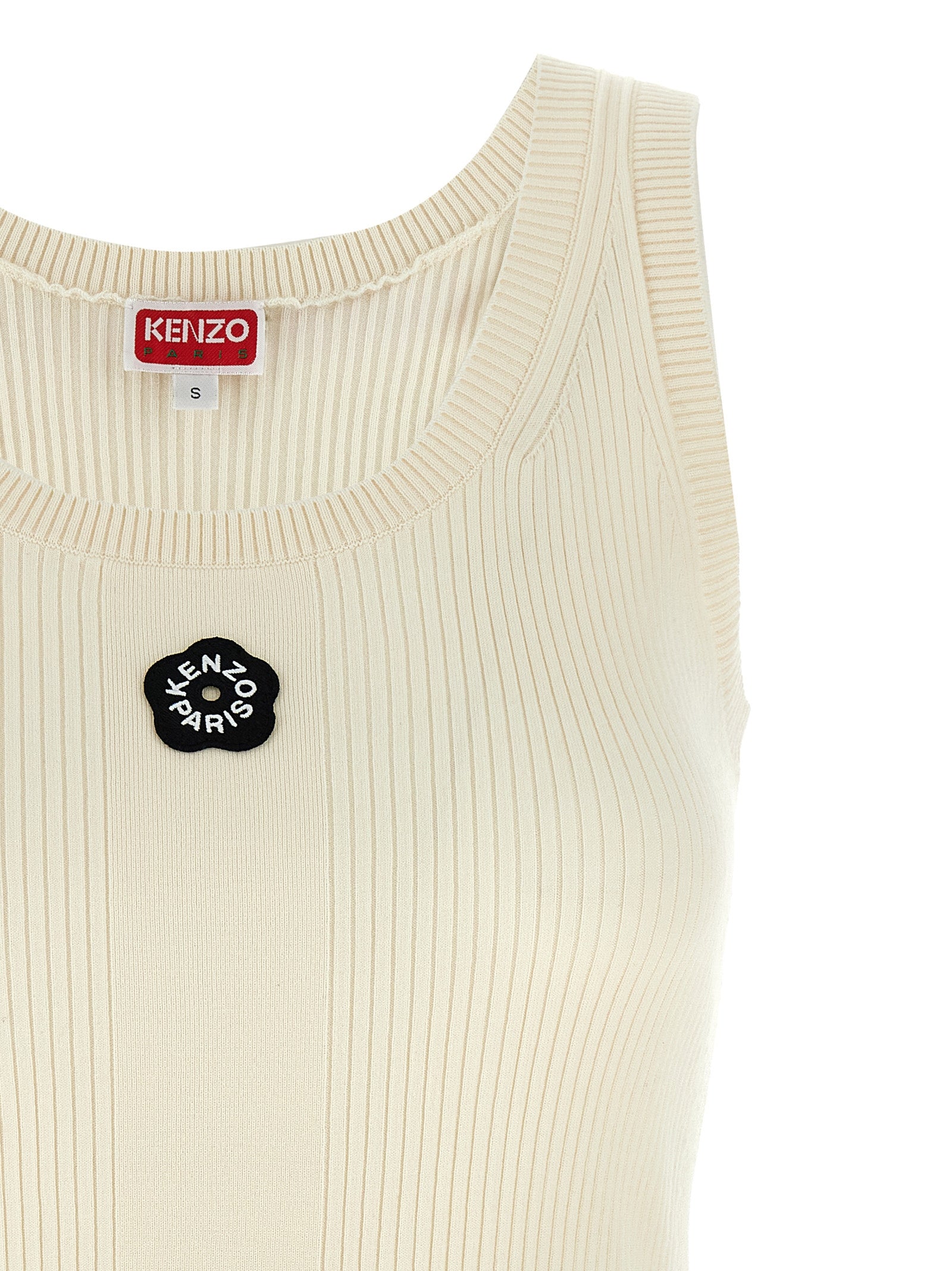 Kenzo White Viscose Sleeveles Women's T-Shirt