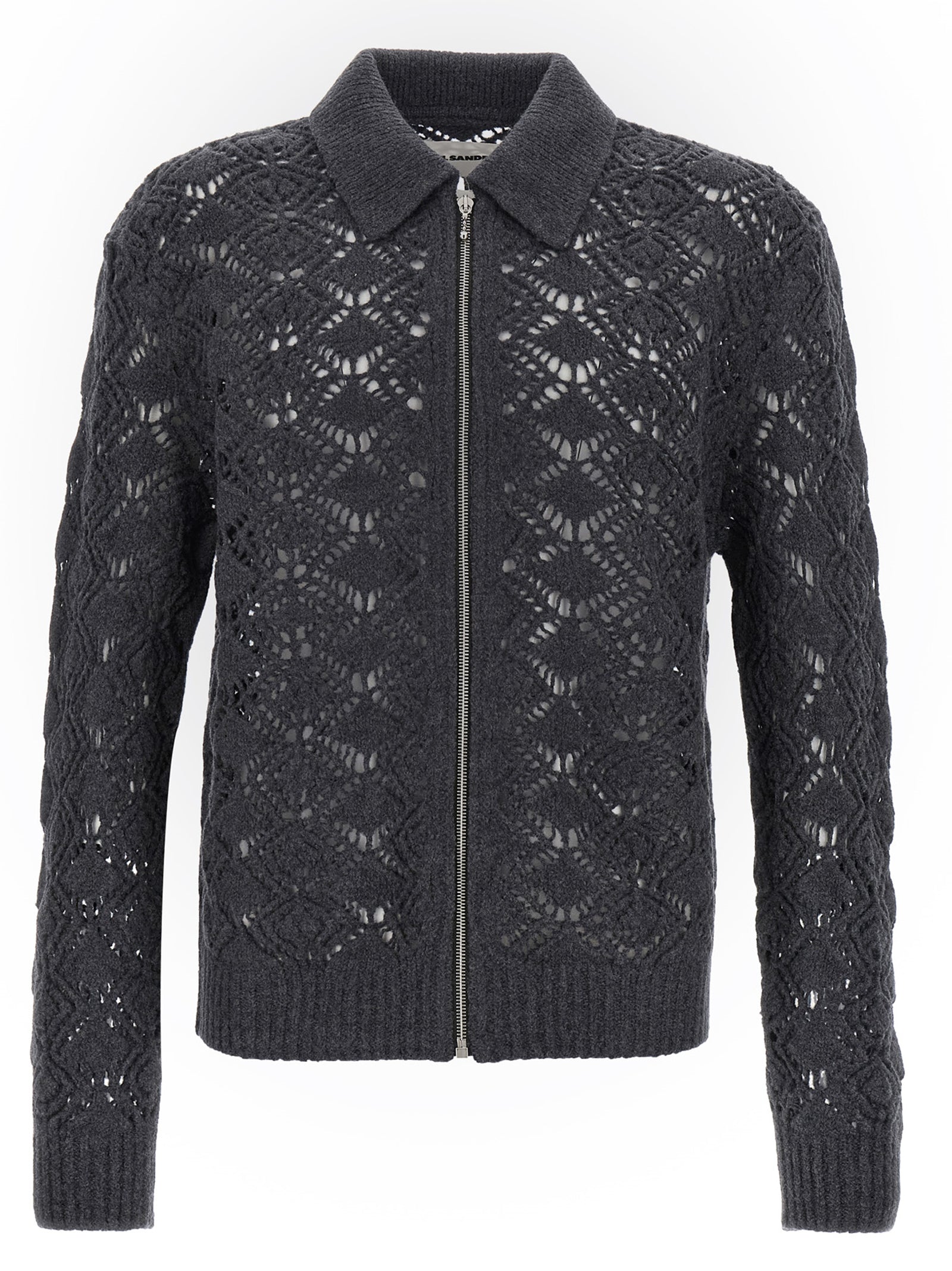 Jil Sander Gray Virgin Wool Men's Cardigan