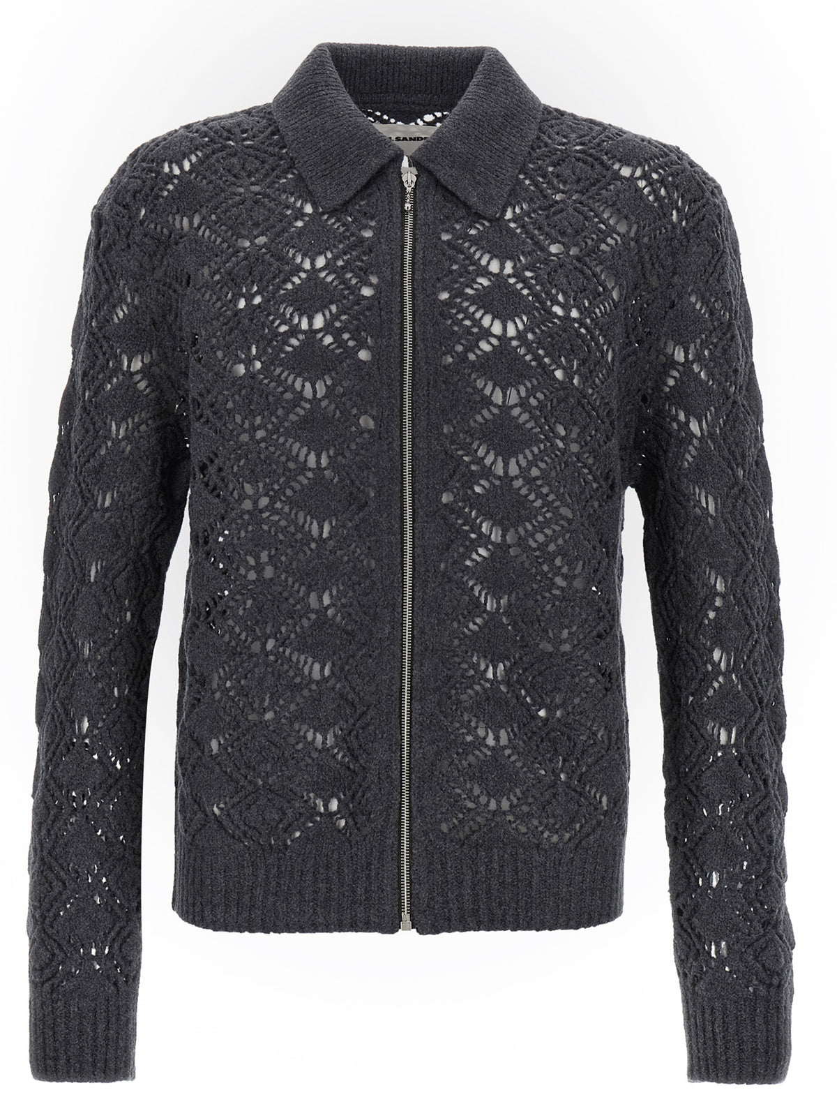 Jil Sander Gray Virgin Wool Men's Cardigan