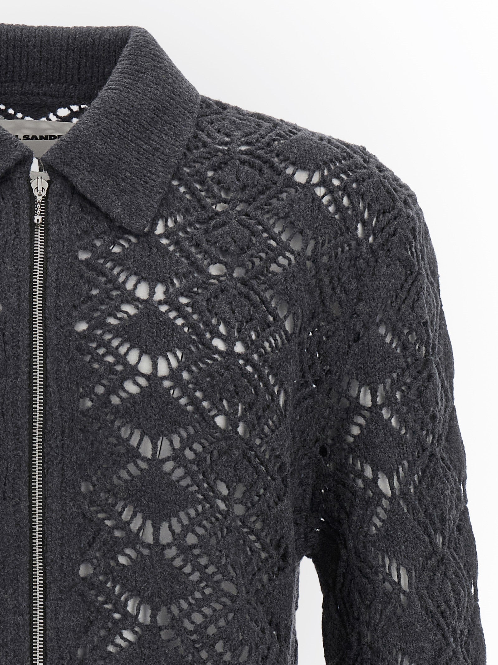 Jil Sander Gray Virgin Wool Men's Cardigan