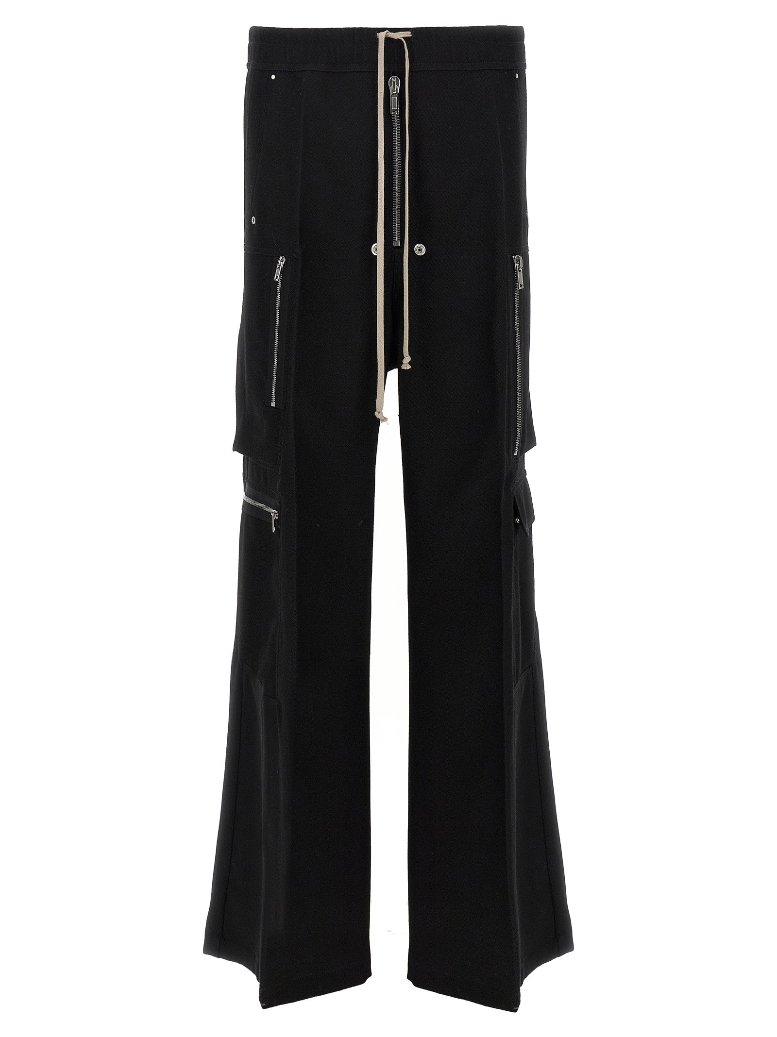 Rick Owens Black Wool Cargo Men's Pants