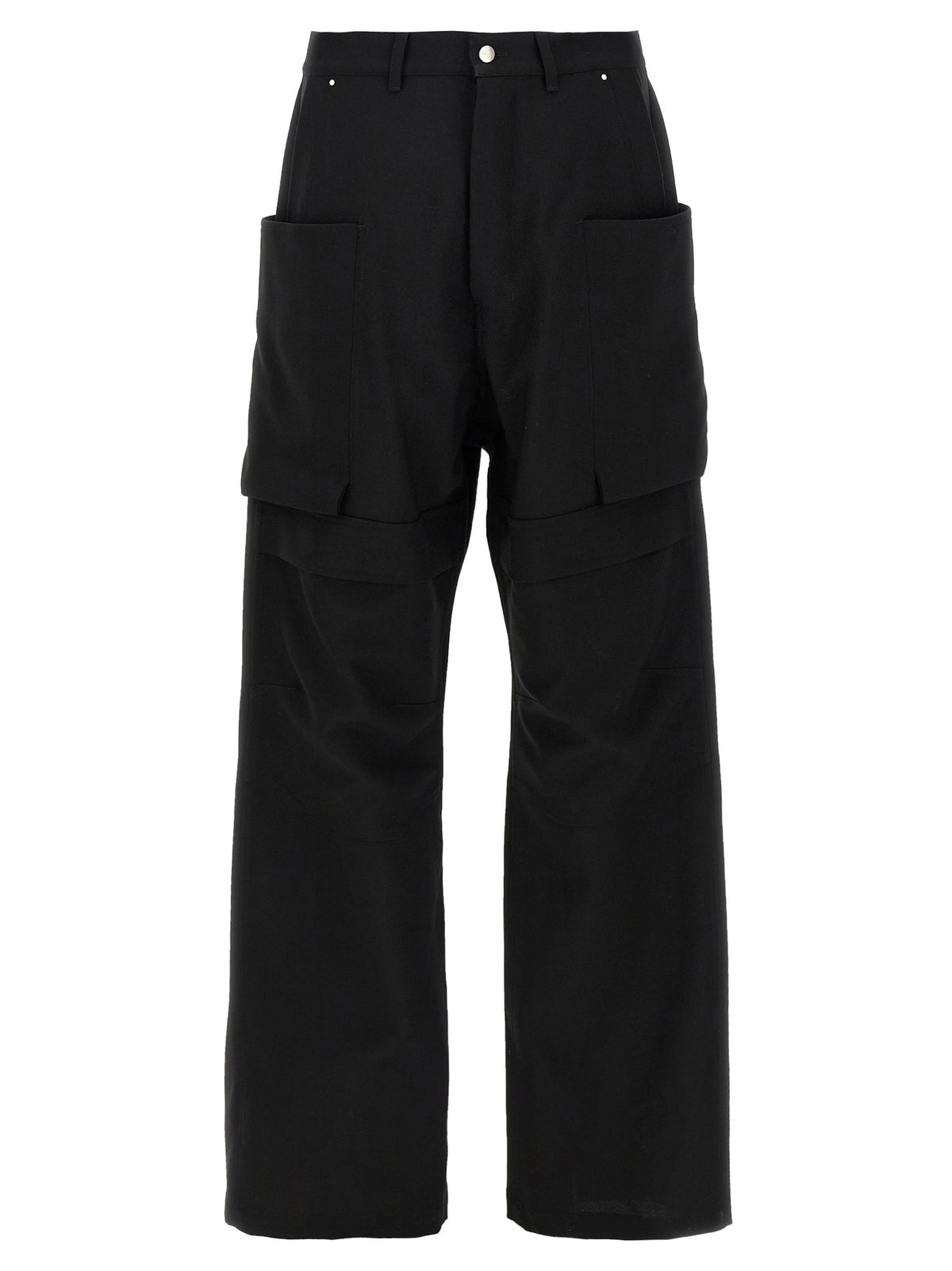 Rick Owens Black Virgin Wool Cargo Men's Pants
