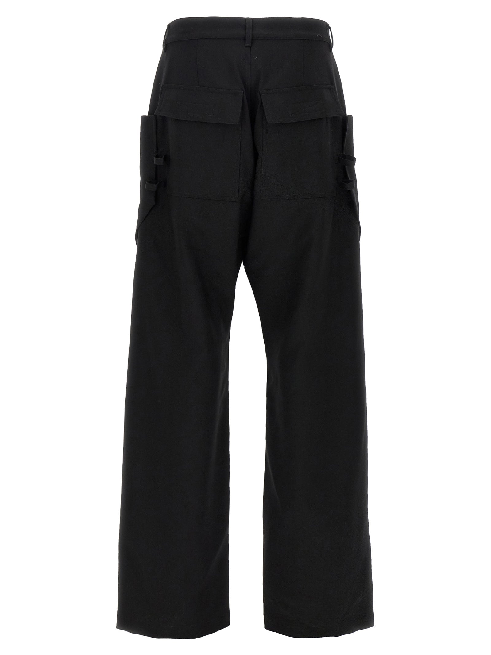 Rick Owens Black Virgin Wool Cargo Men's Pants