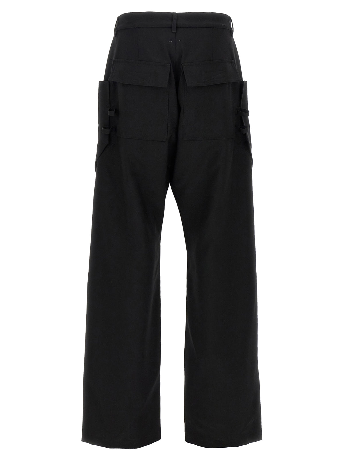 Rick Owens Black Virgin Wool Cargo Men's Pants