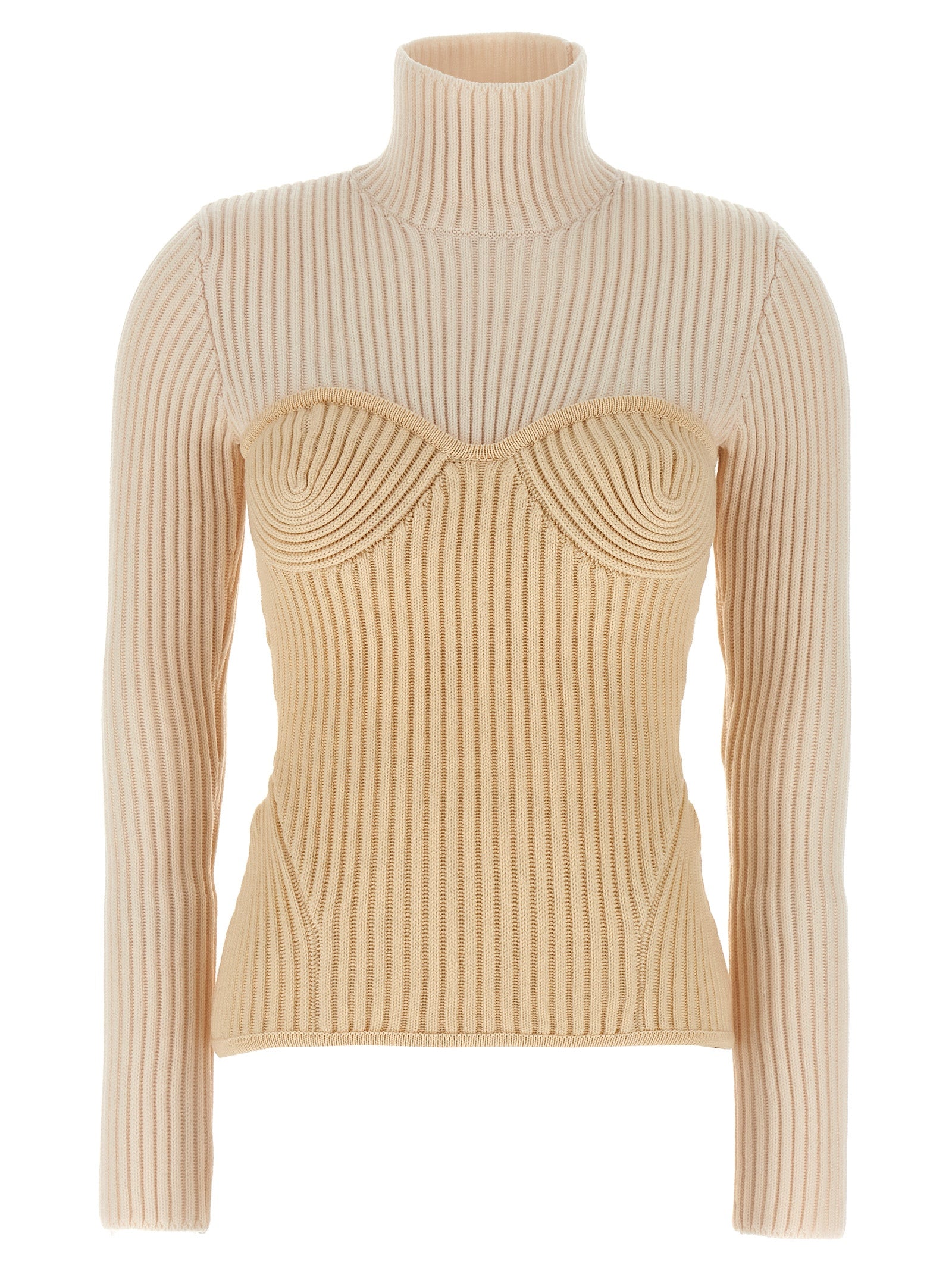 Jean Paul Gaultier Beige Merino Wool Women's Cardigan