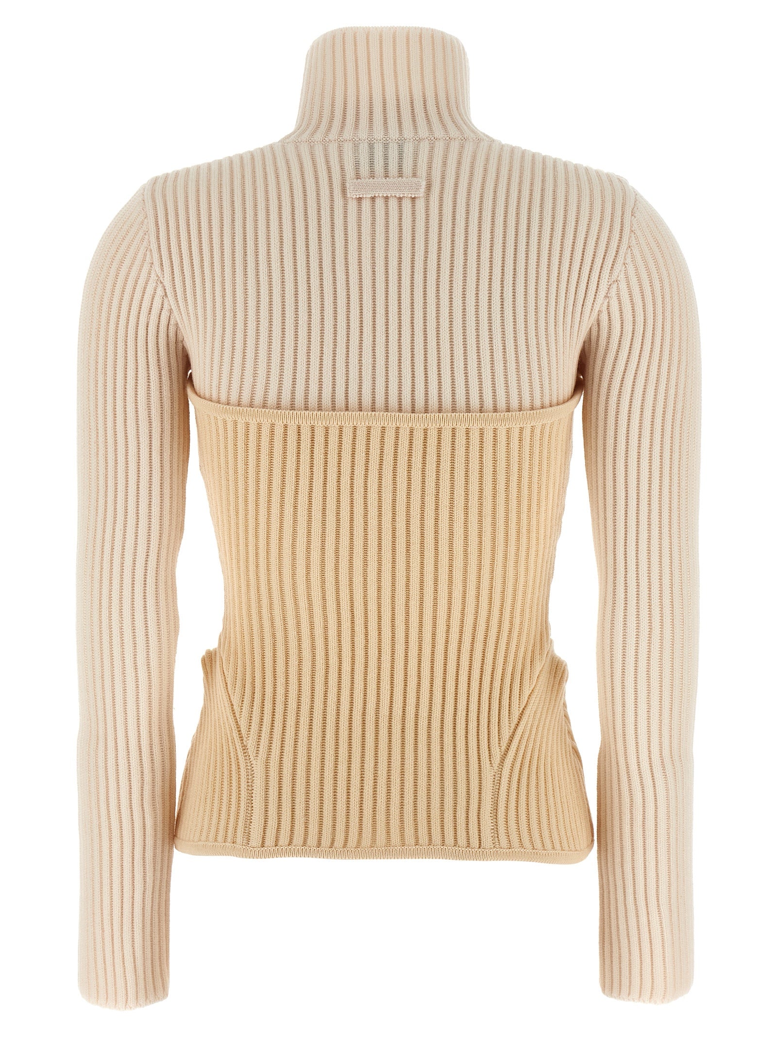 Jean Paul Gaultier Beige Merino Wool Women's Cardigan