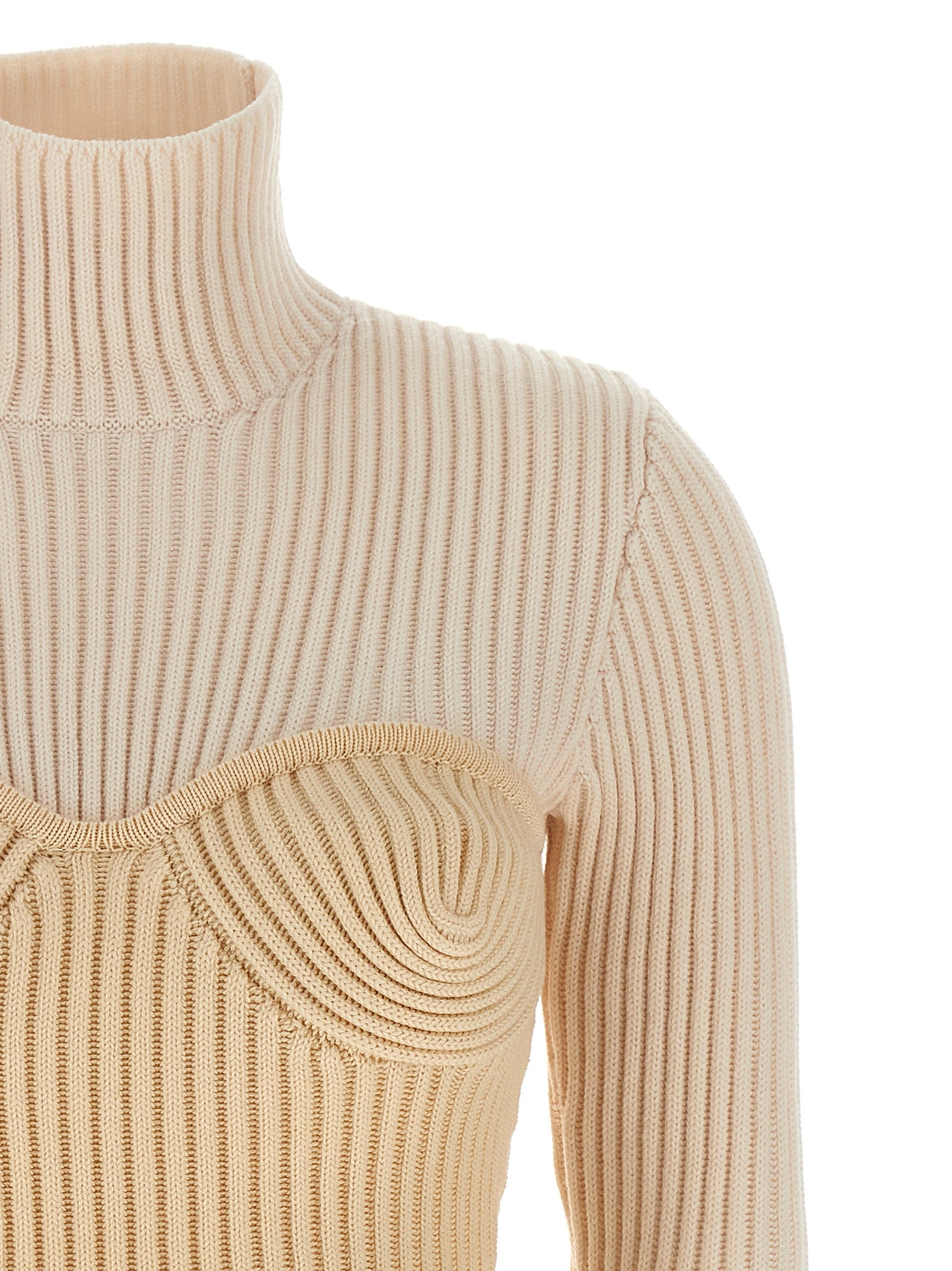 Jean Paul Gaultier Beige Merino Wool Women's Cardigan