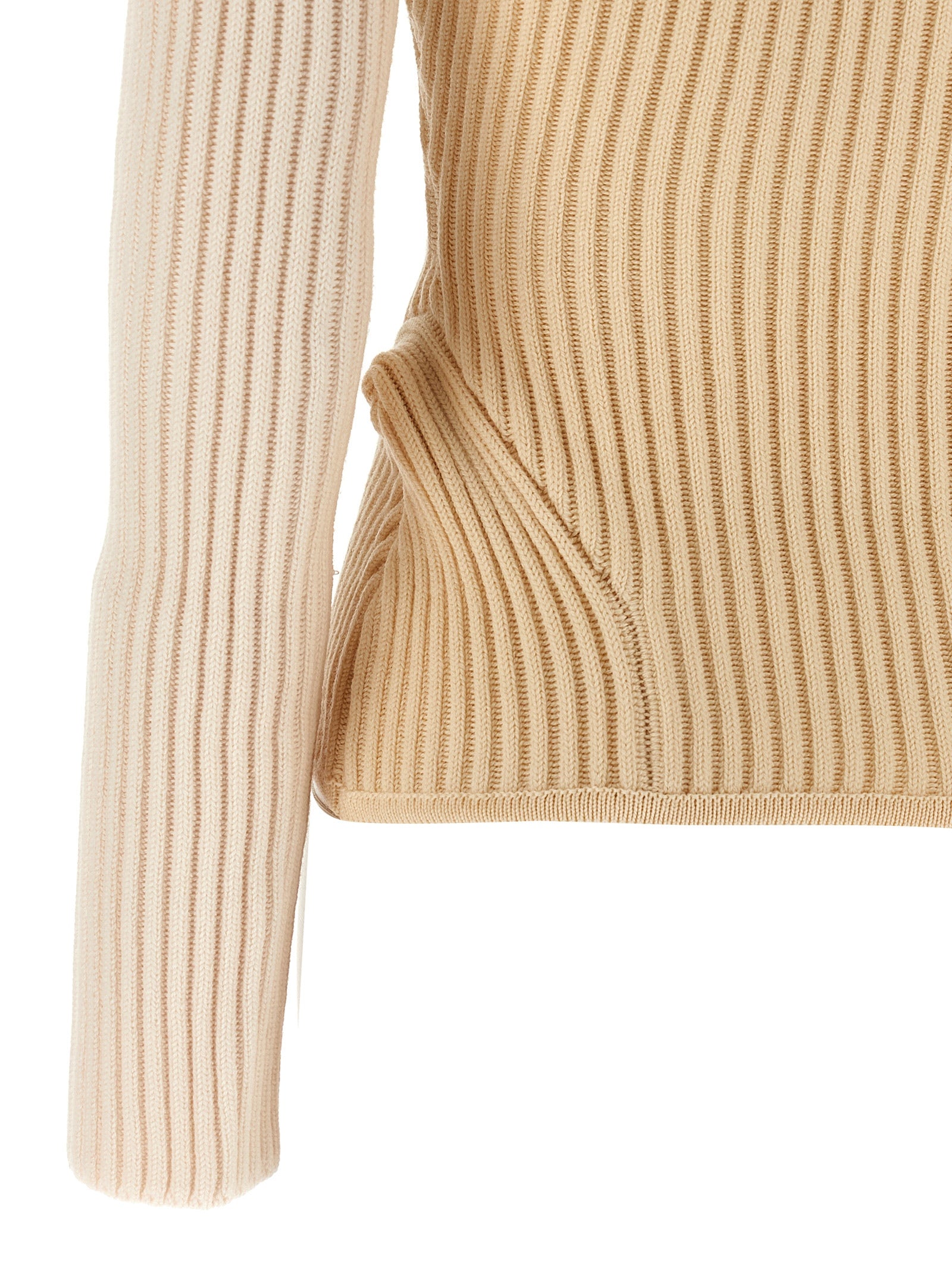 Jean Paul Gaultier Beige Merino Wool Women's Cardigan