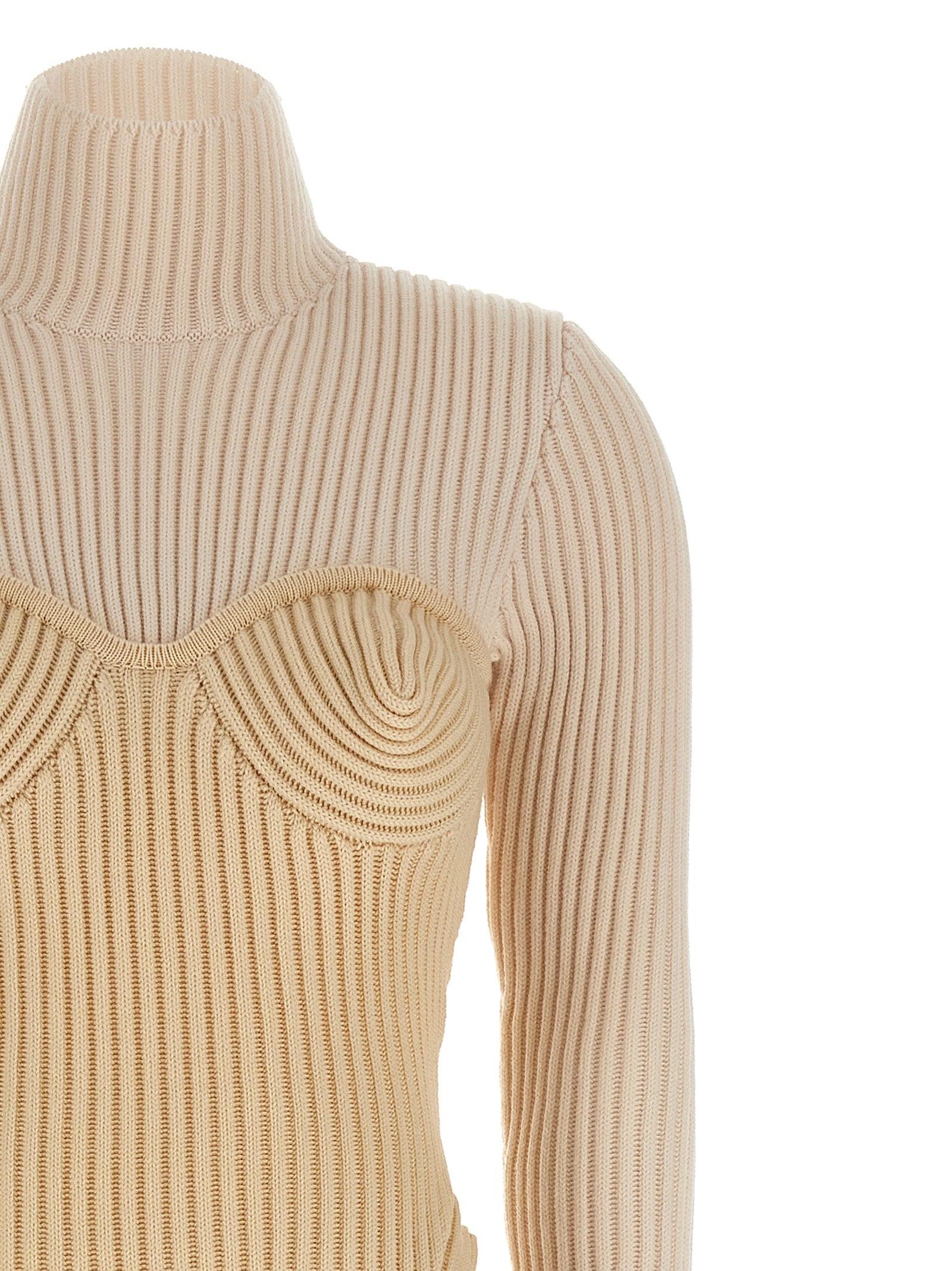 Jean Paul Gaultier Beige Merino Wool Long Women's Dress