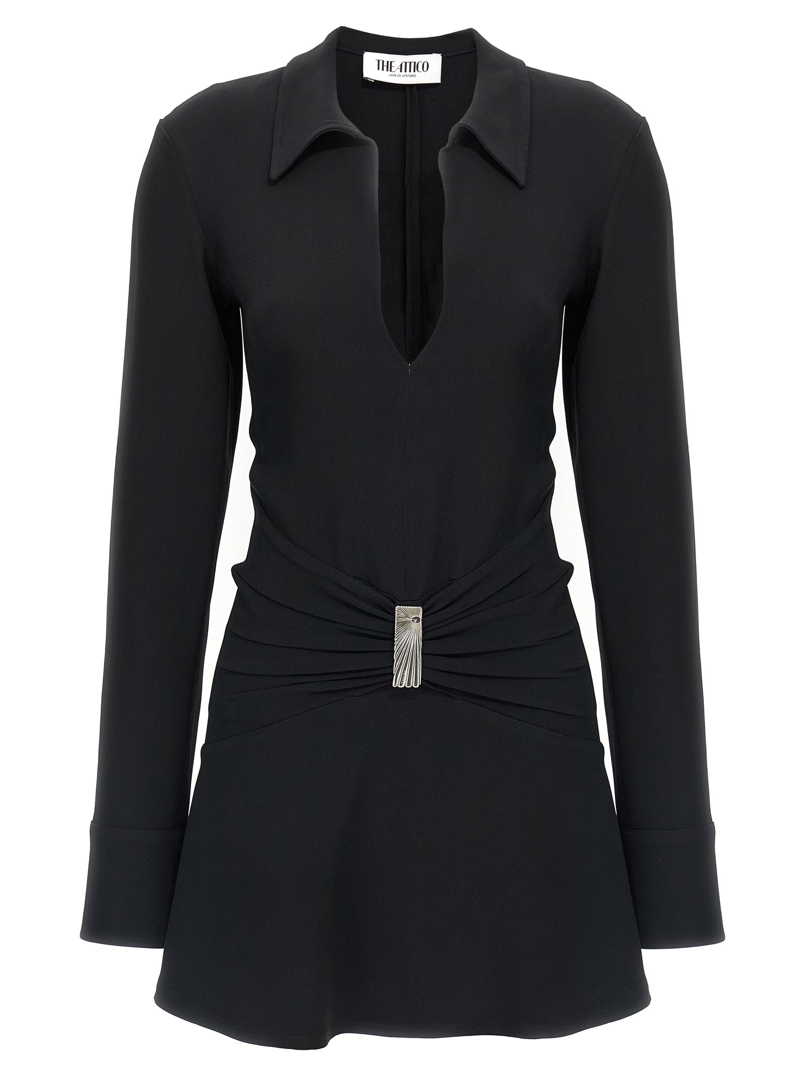The Attico Black Marabou Short Women's Dress