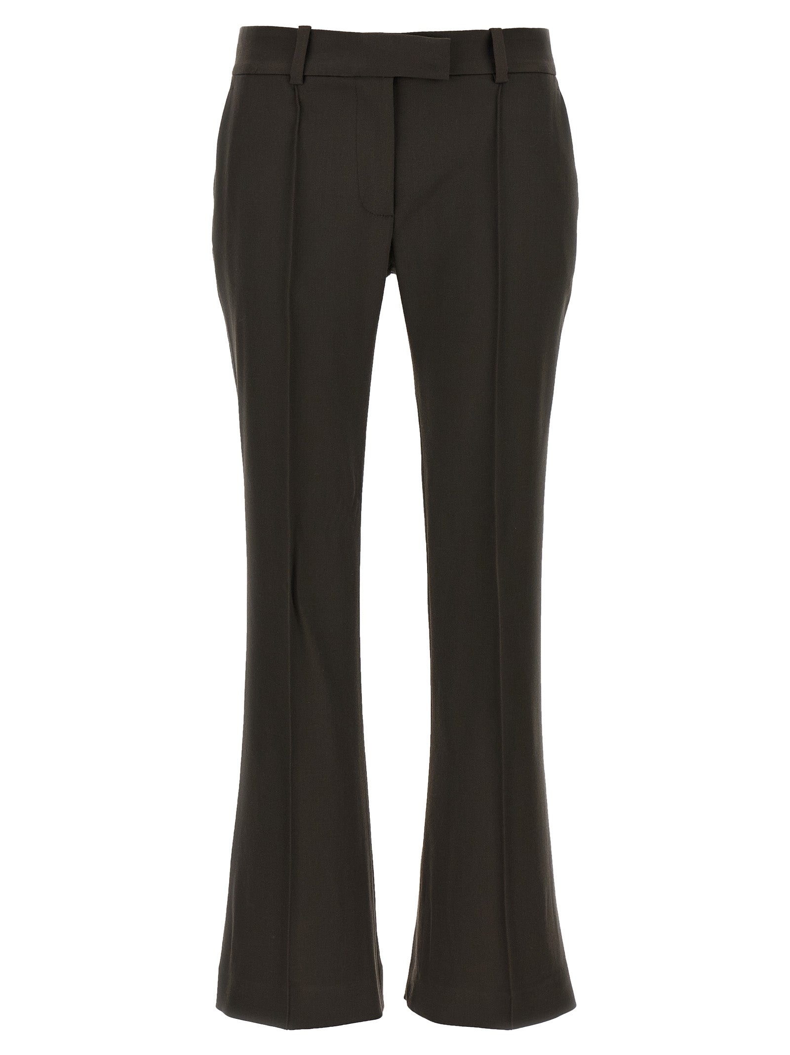 The Attico Brown Virgin Wool Flared Women's Pants