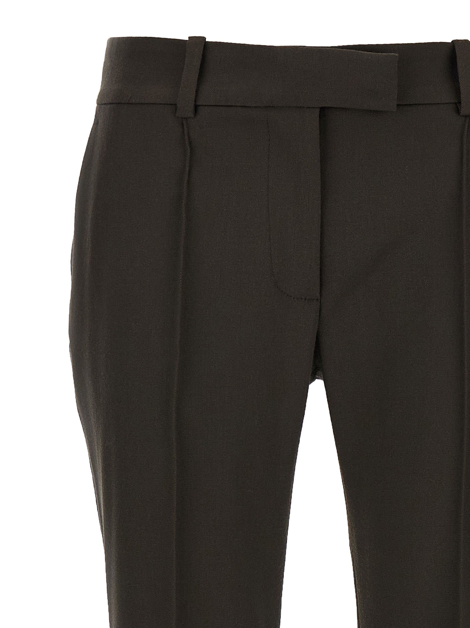 The Attico Brown Virgin Wool Flared Women's Pants