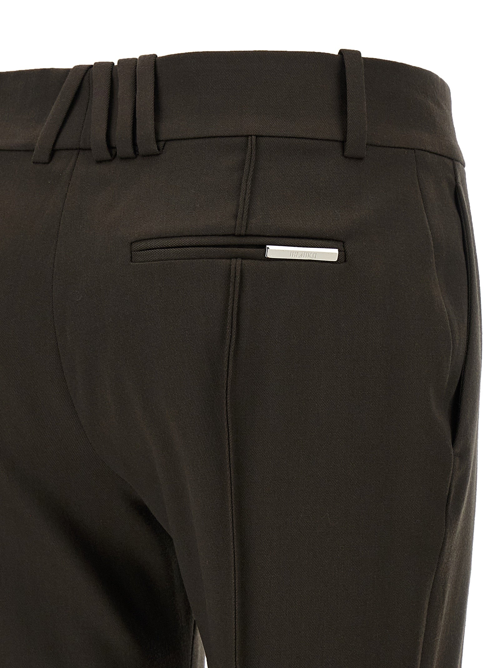 The Attico Brown Virgin Wool Flared Women's Pants