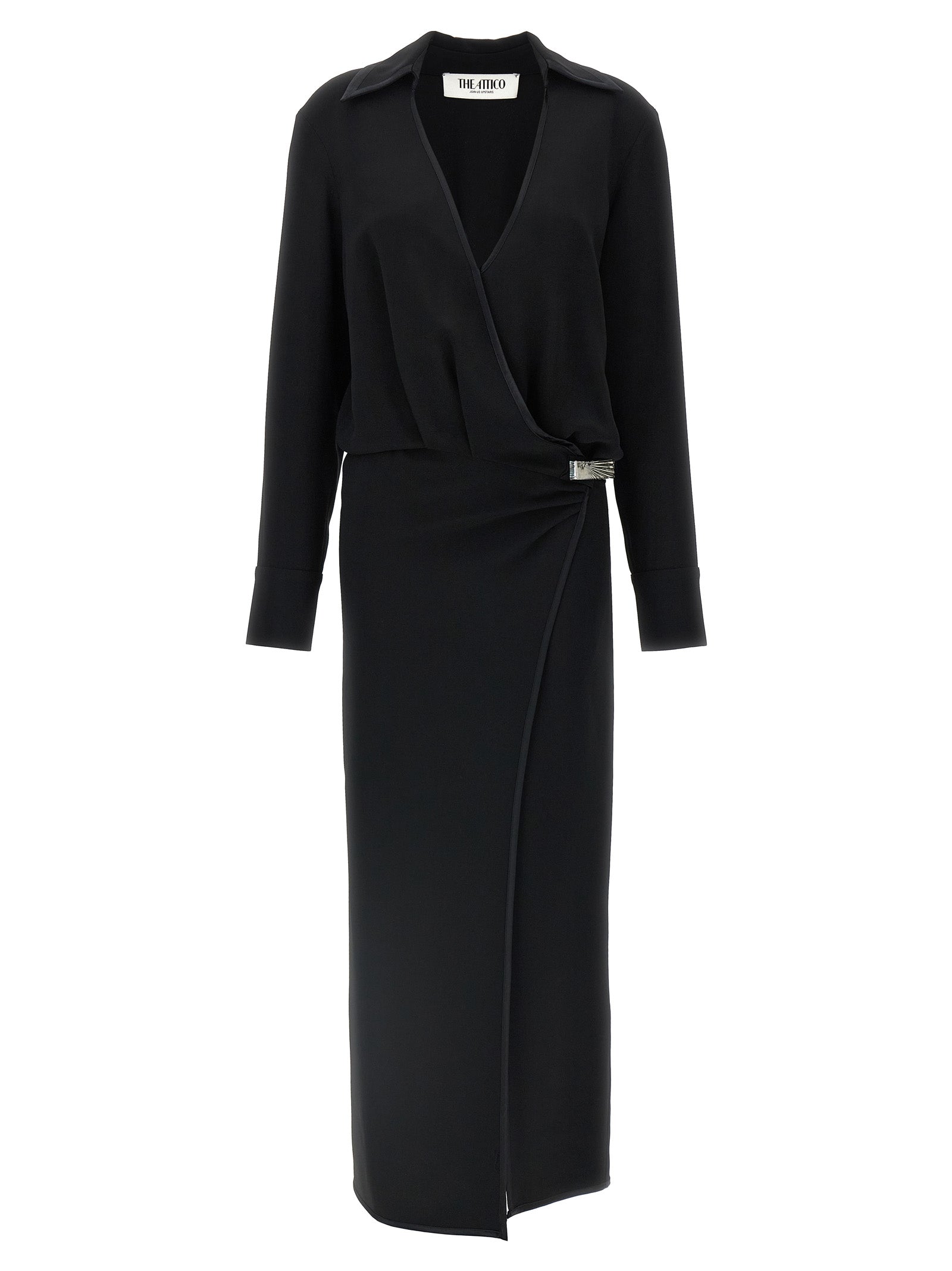 The Attico Black Marabou Midi Women's Dress