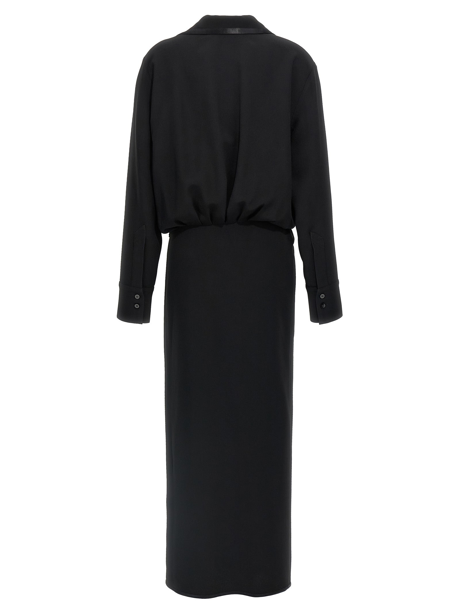 The Attico Black Marabou Midi Women's Dress