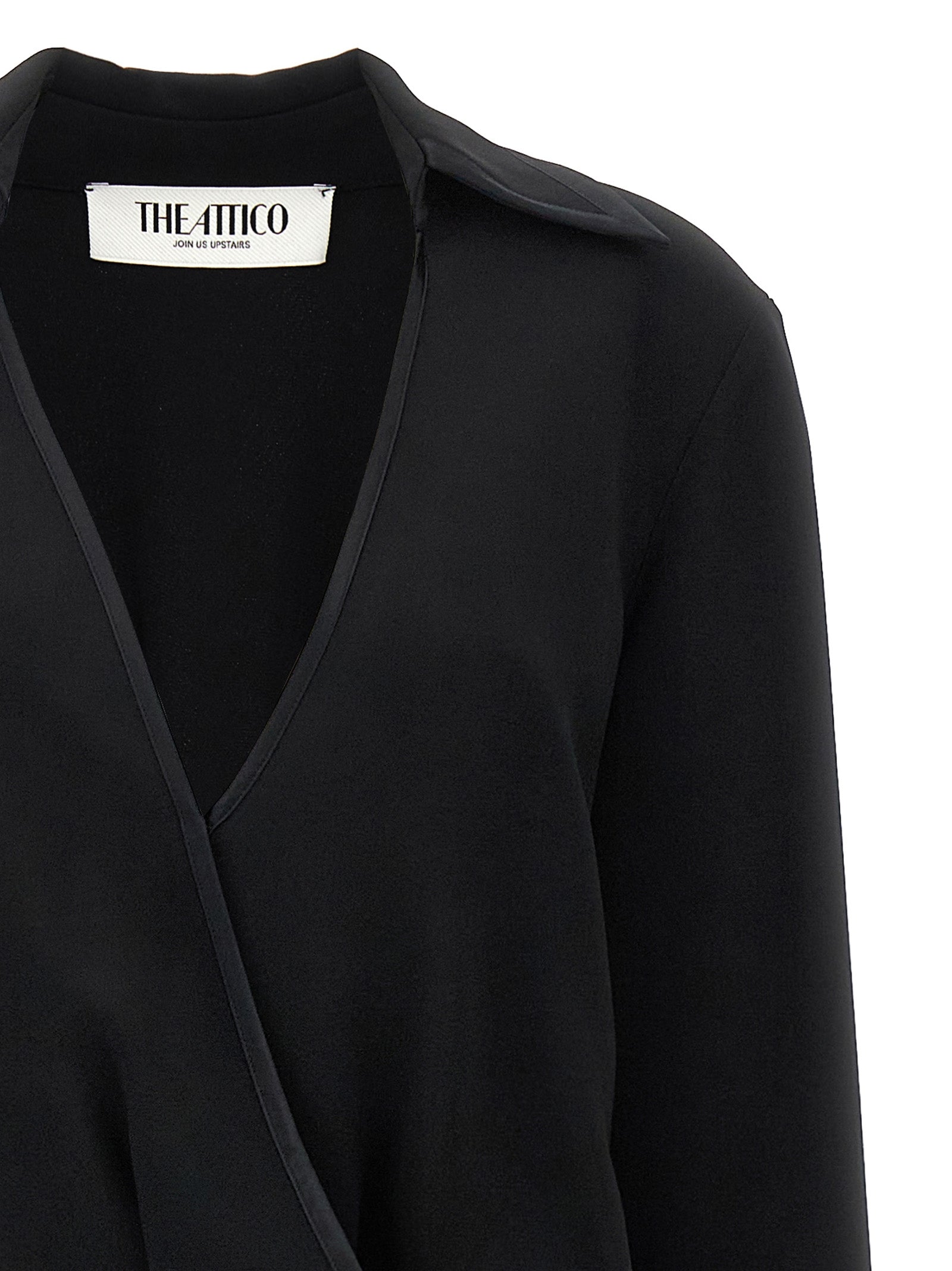 The Attico Black Marabou Midi Women's Dress