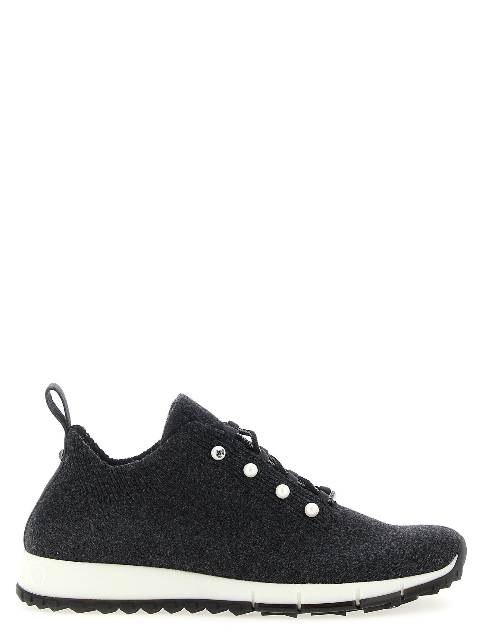 Jimmy Choo Black Tencel Low Top Women's Sneakers