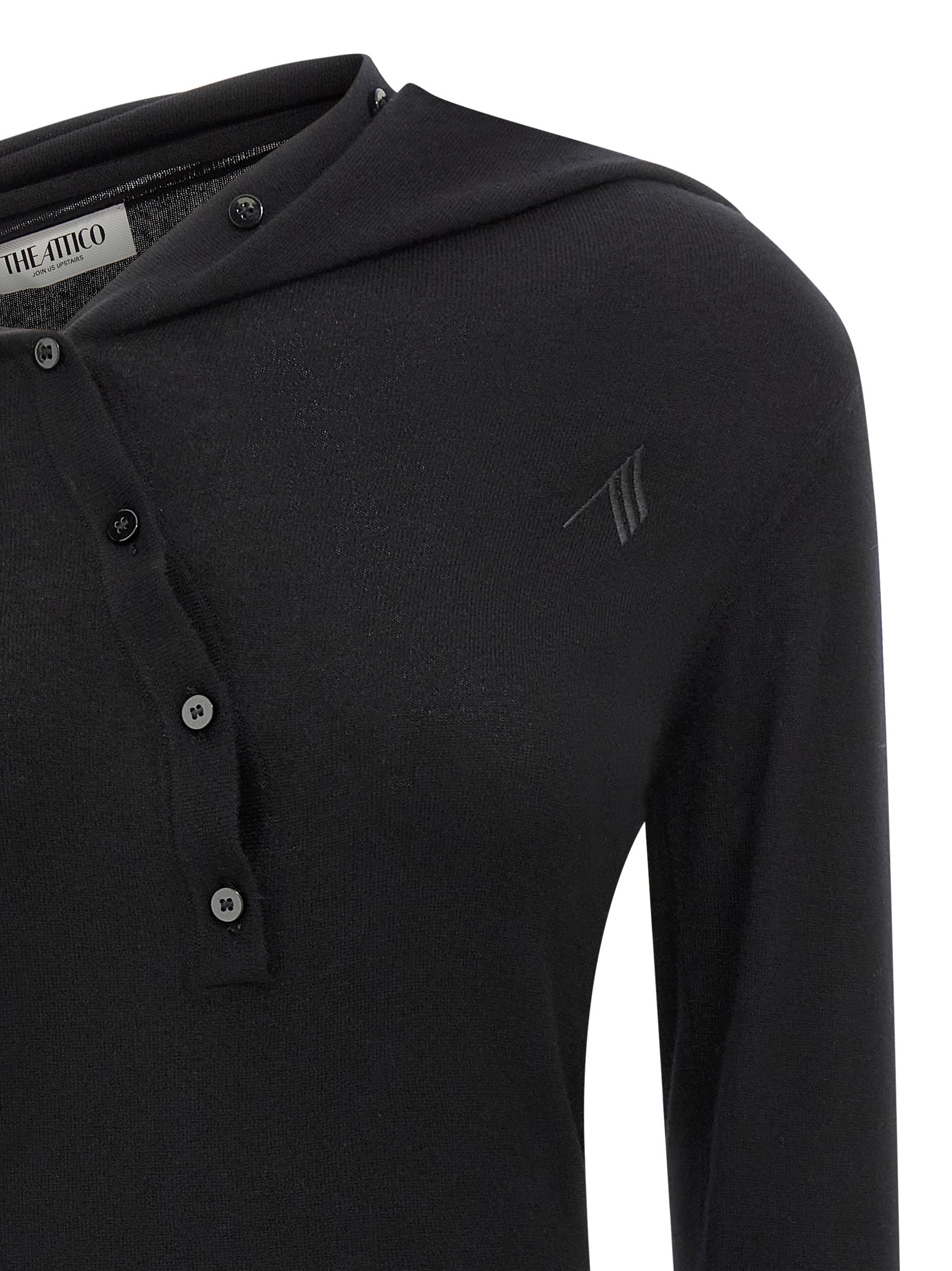 The Attico Black Virgin Wool Short Women's Dress