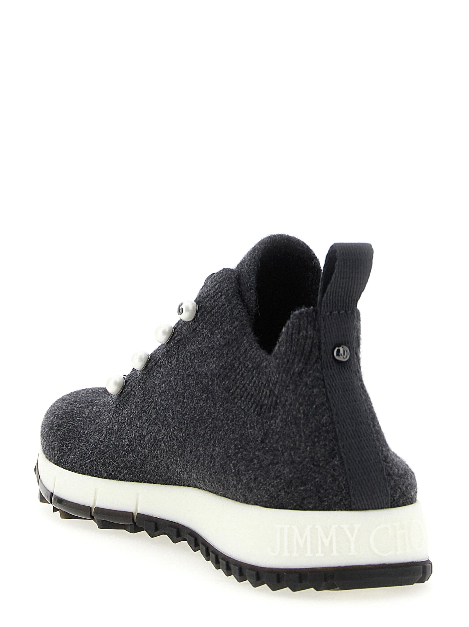 Jimmy Choo Black Tencel Low Top Women's Sneakers