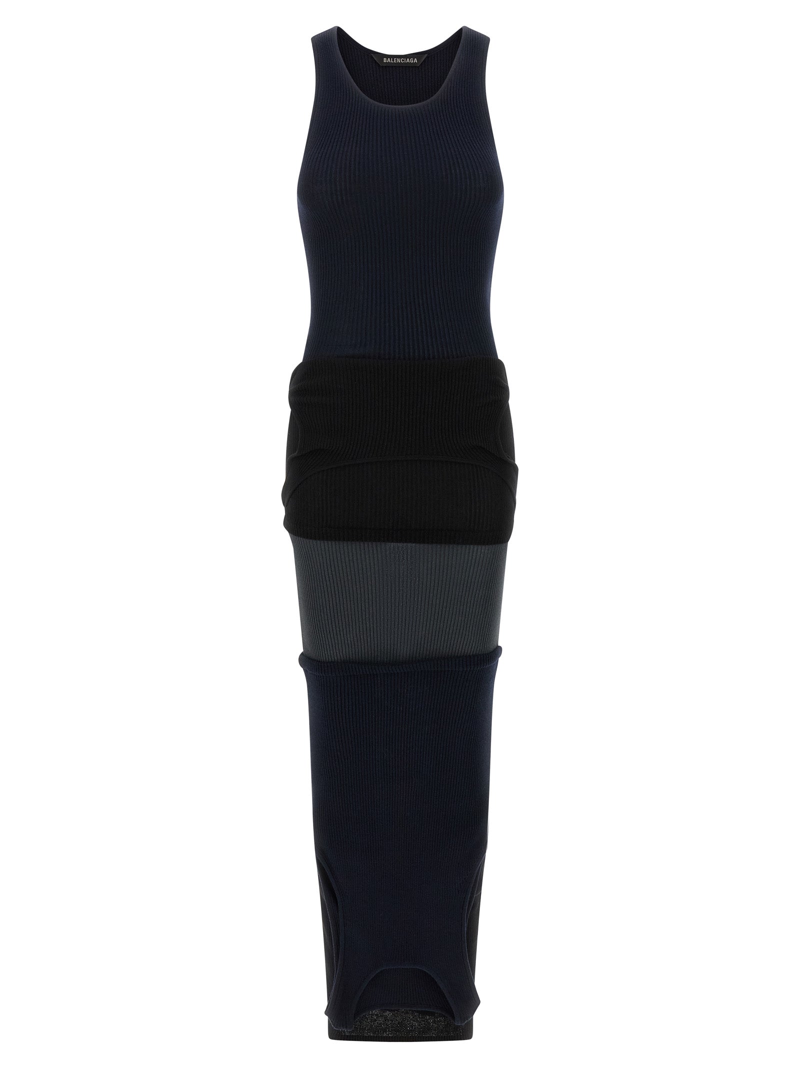 Balenciaga Black Cotton Long Women's Dress