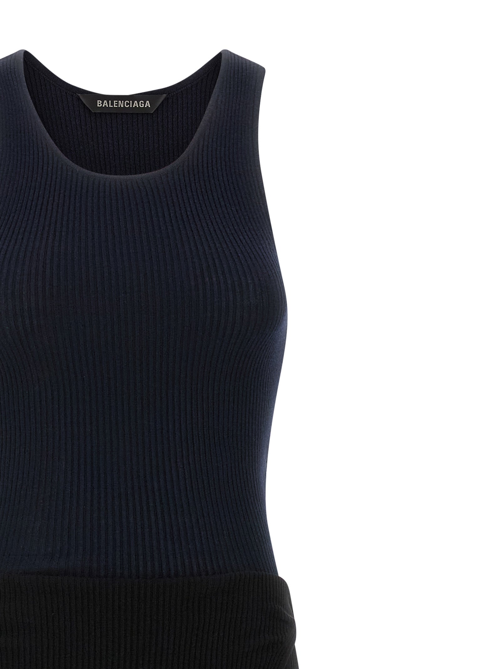 Balenciaga Black Cotton Long Women's Dress