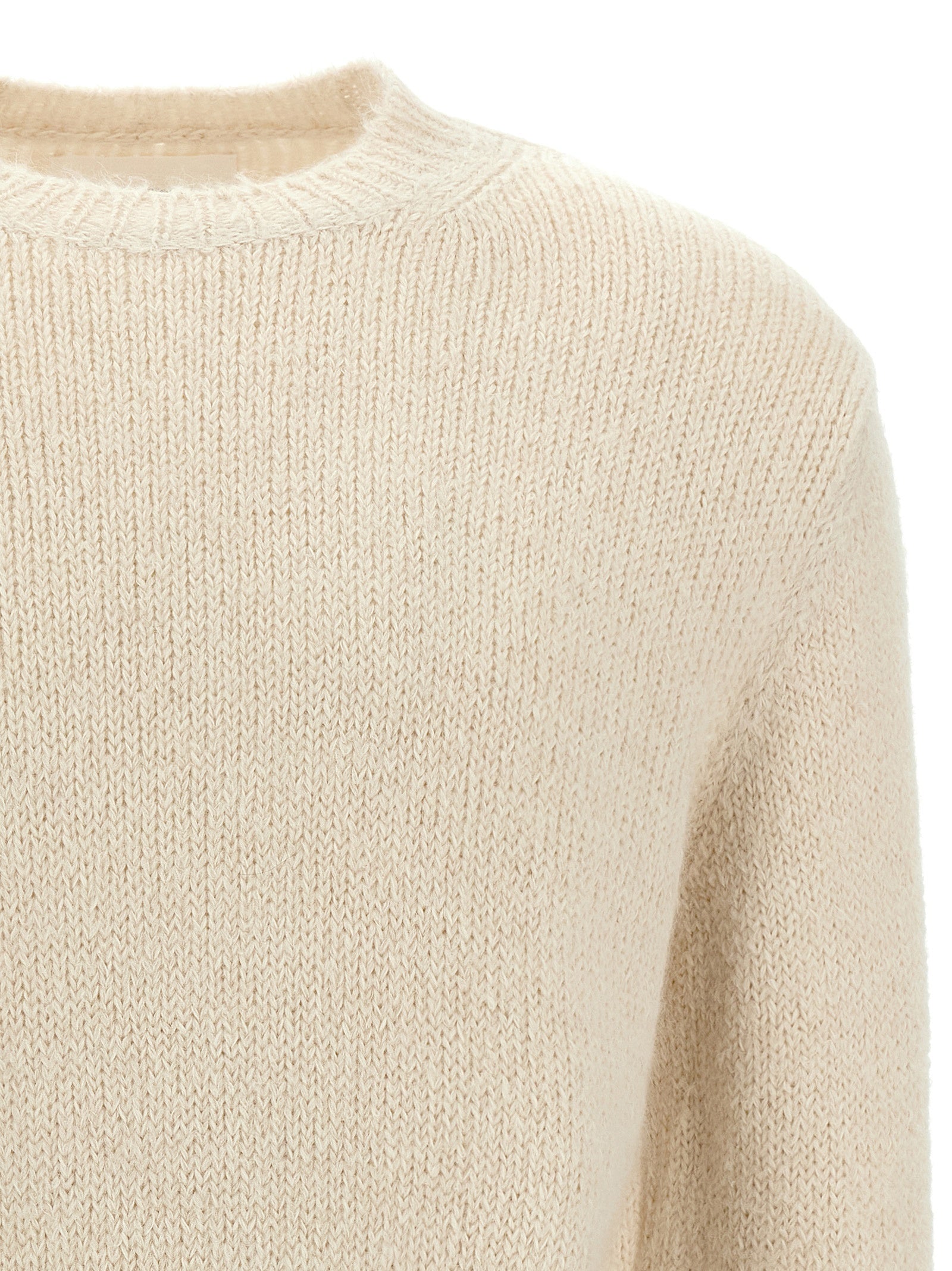 Jil Sander White Alpaca Leather Men's Cardigan