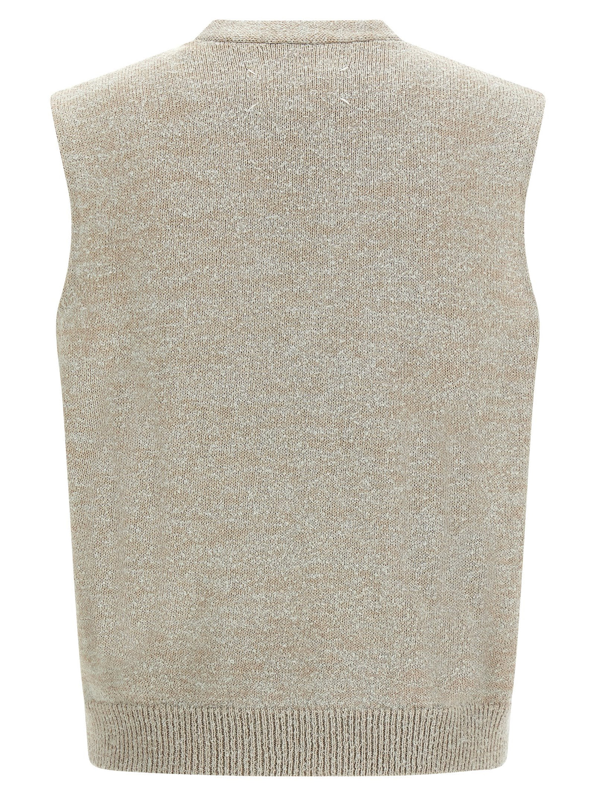 Maison Margiela Beige Cotton Sleeveles Men's Sweater
