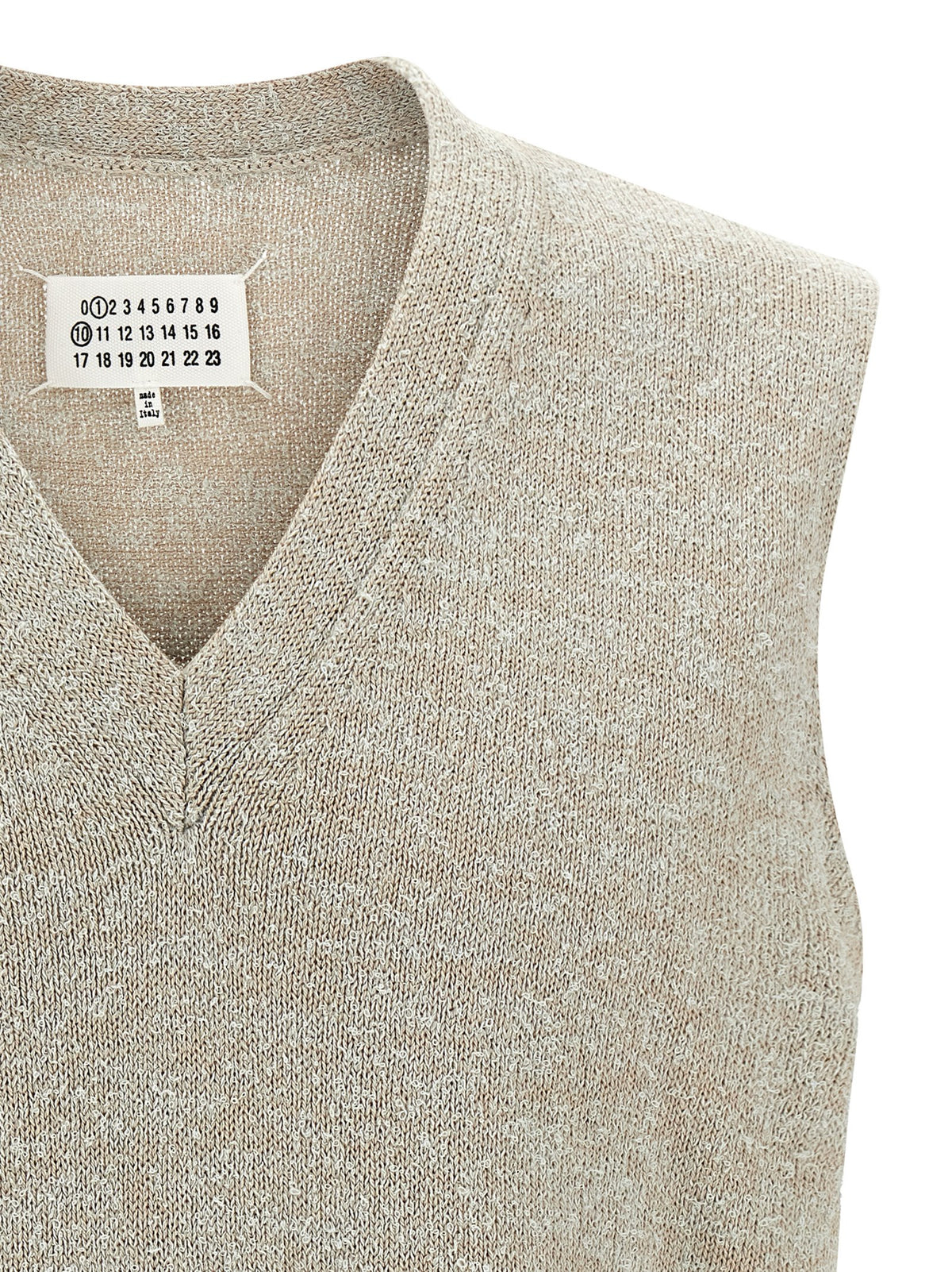 Maison Margiela Beige Cotton Sleeveles Men's Sweater