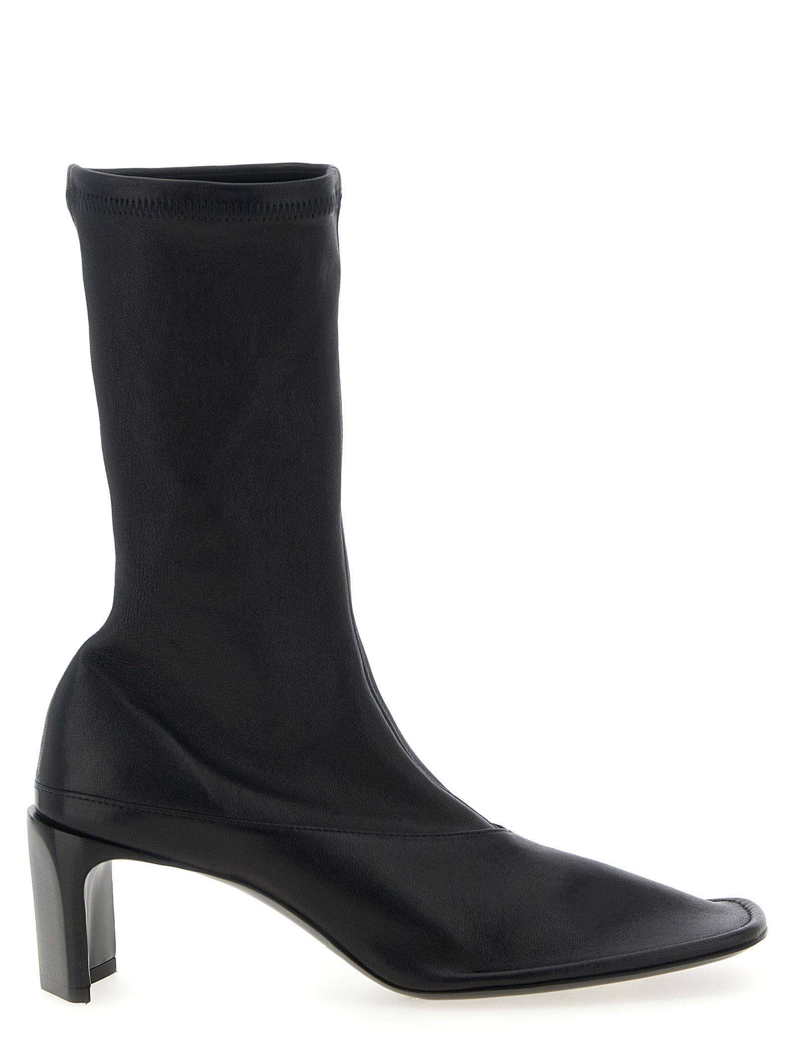 Jil Sander Black Lamb Leather Ankle Women's Boots