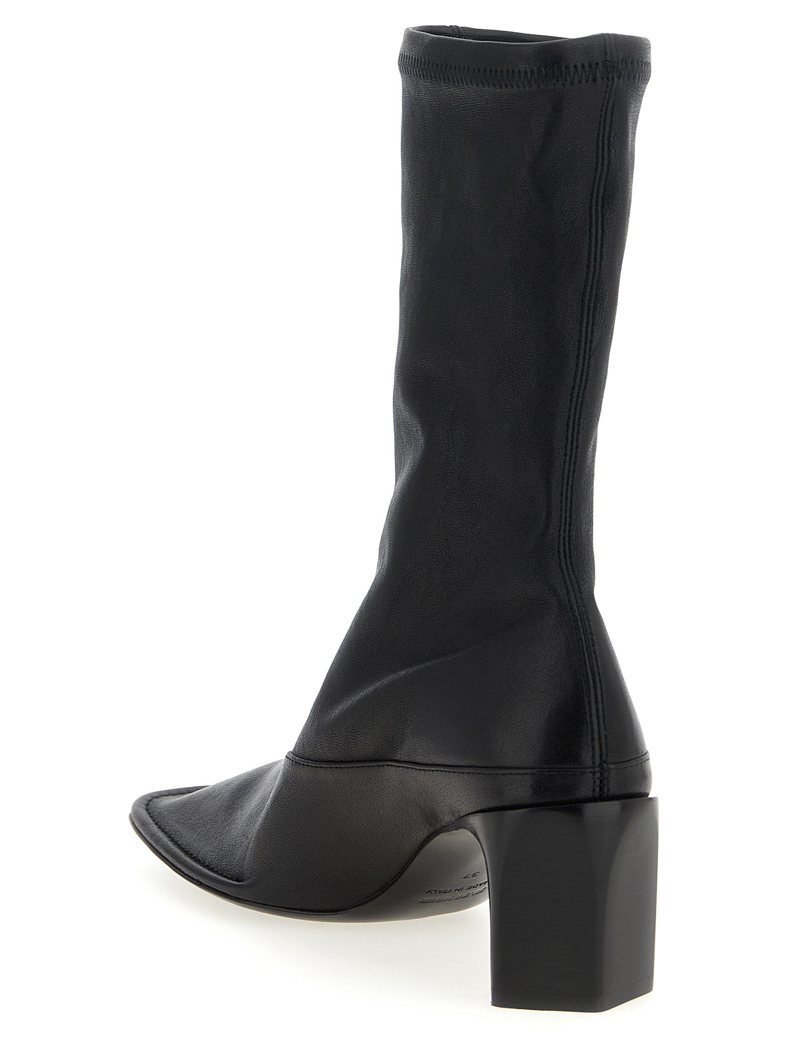 Jil Sander Black Lamb Leather Ankle Women's Boots