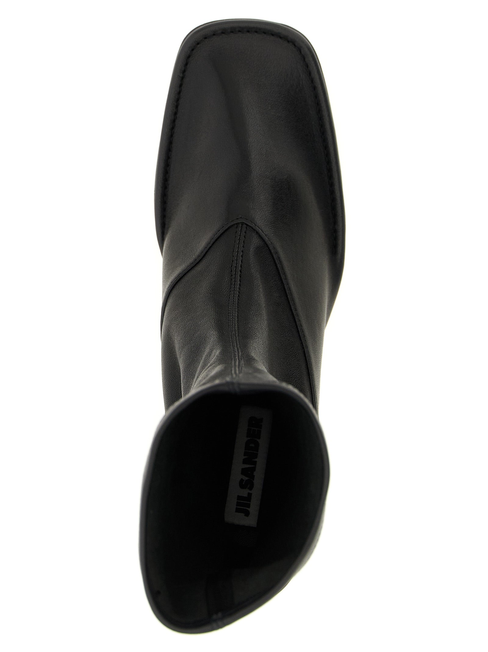 Jil Sander Black Lamb Leather Ankle Women's Boots