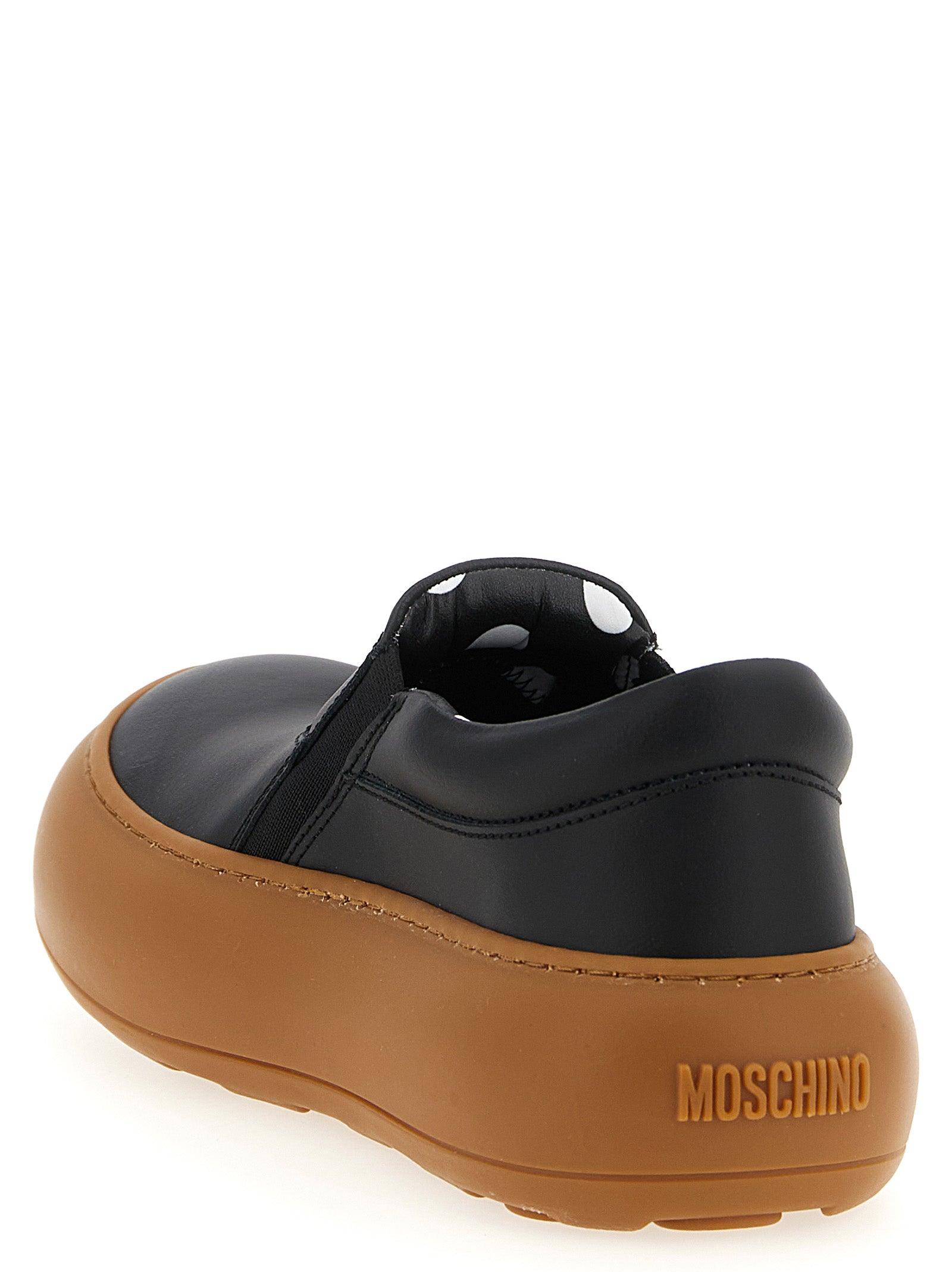 Moschino Black Leather Chunky Women's Sneakers