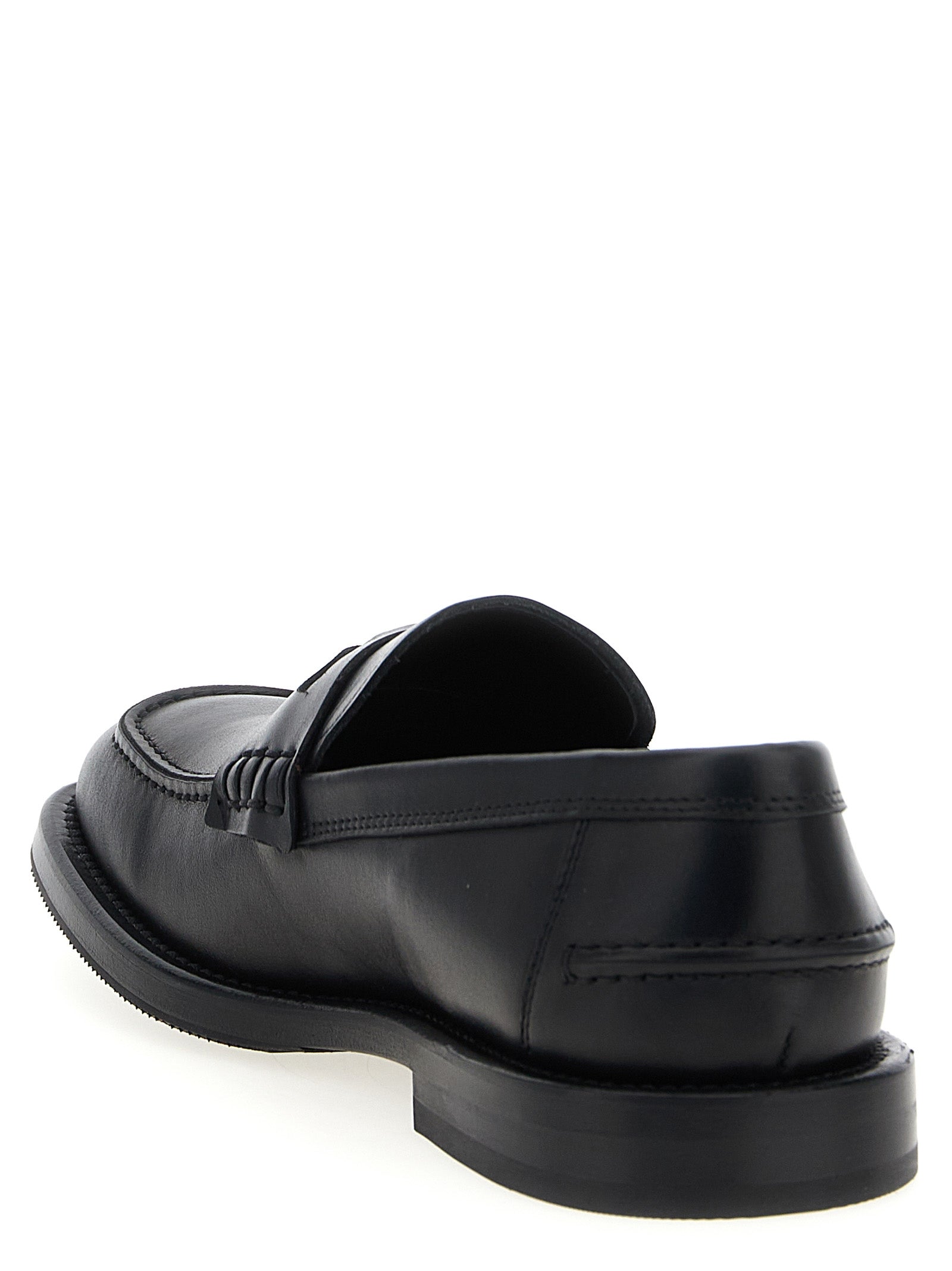 Moschino Black Velvet Leather Slip-On Men's Loafers