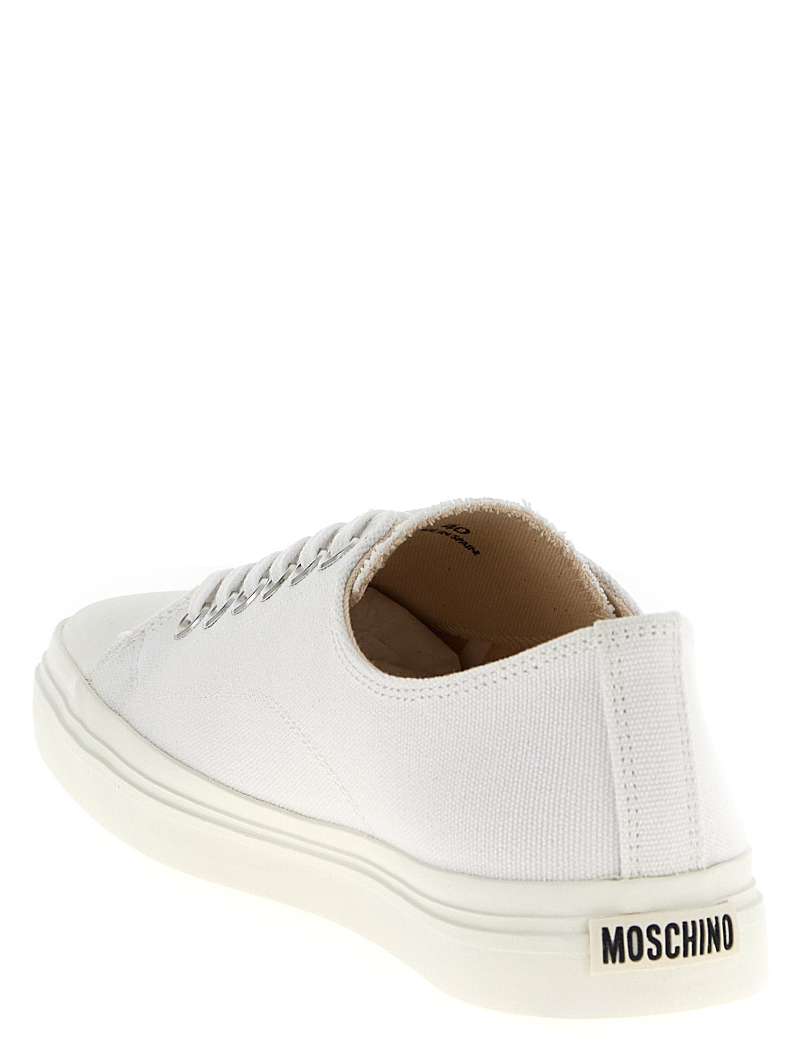 Moschino White Cotton Low Top Men's Sneakers