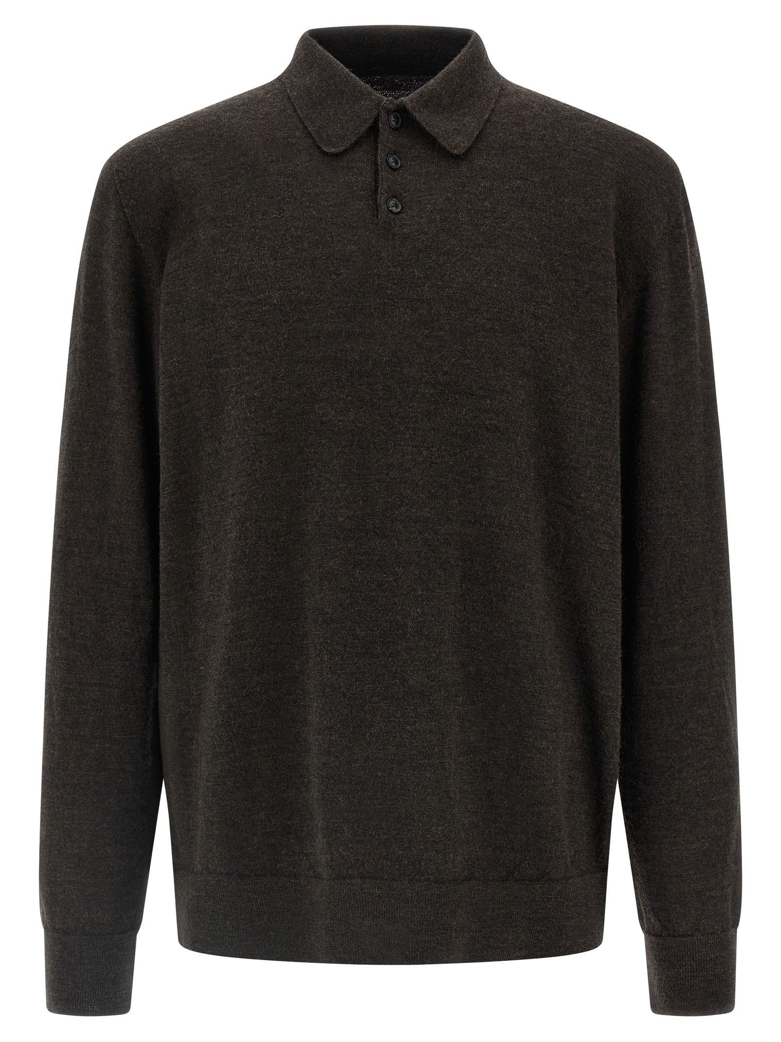 Maison Margiela Brown Wool Polo Men's Shirt