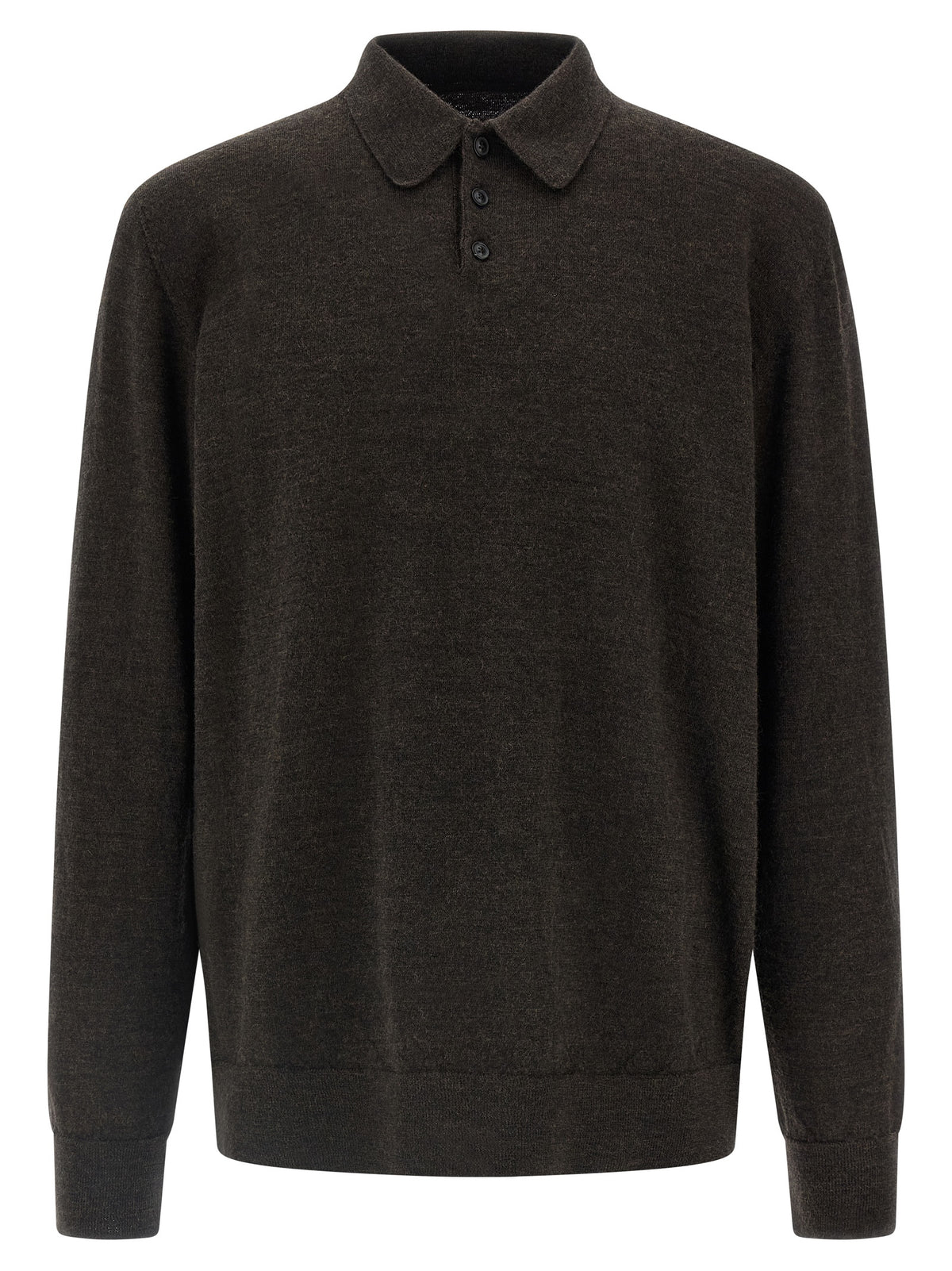 Maison Margiela Brown Wool Polo Men's Shirt