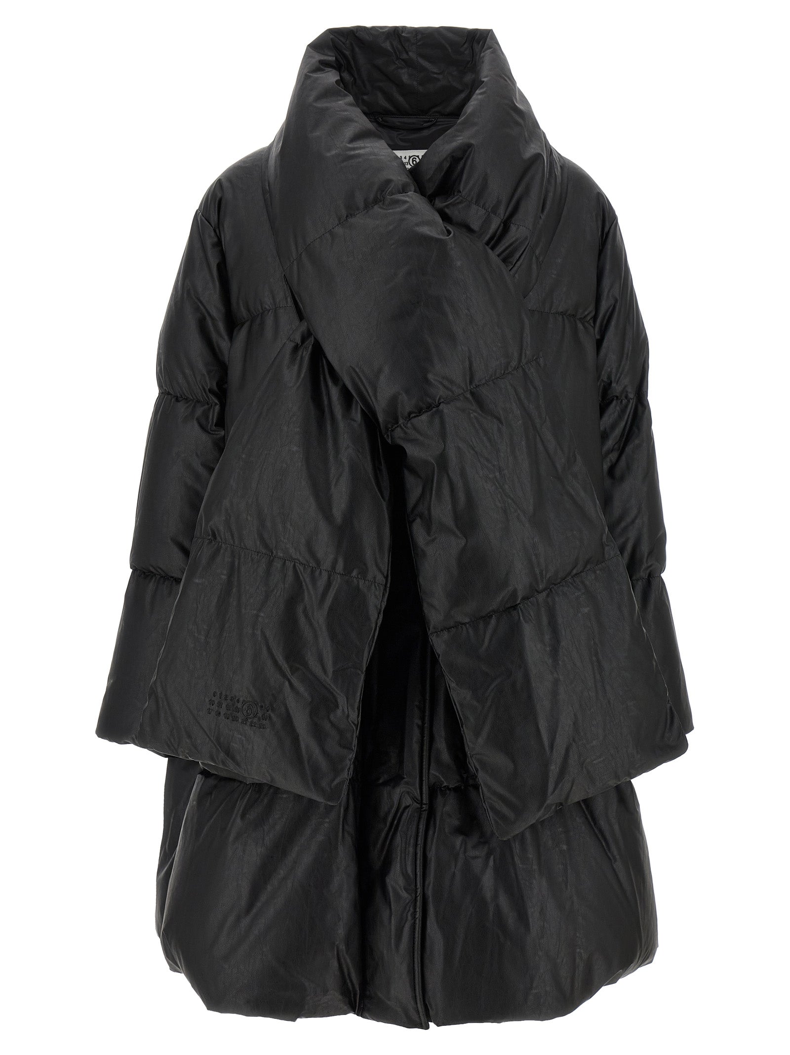 MM6 Maison Margiela Black Viscose Women's Coat
