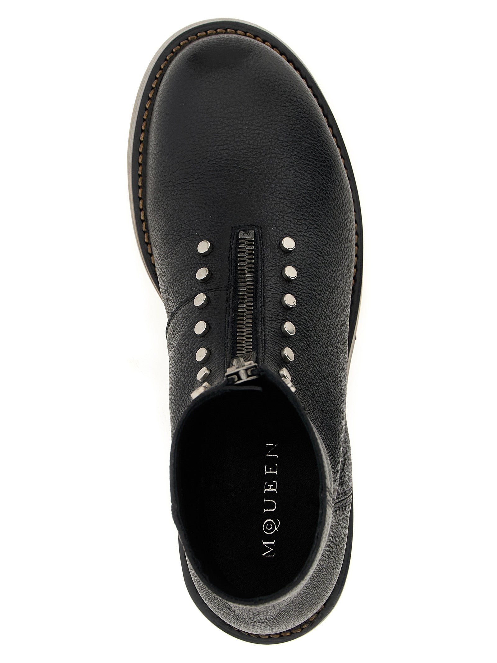 Alexander McQueen Black Calfskin Ankle Men's Boots