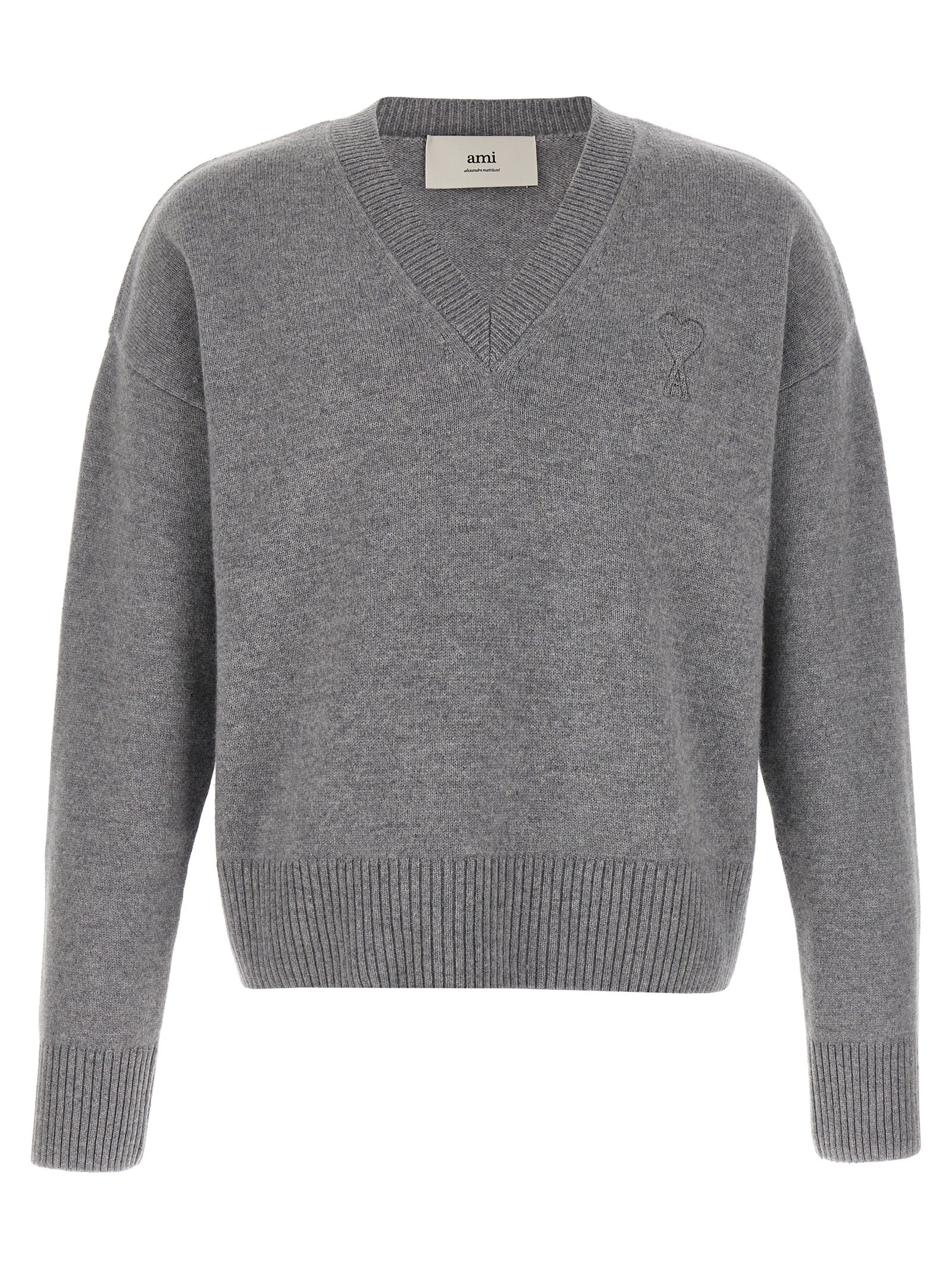 Ami Paris Gray Wool Men's Cardigan