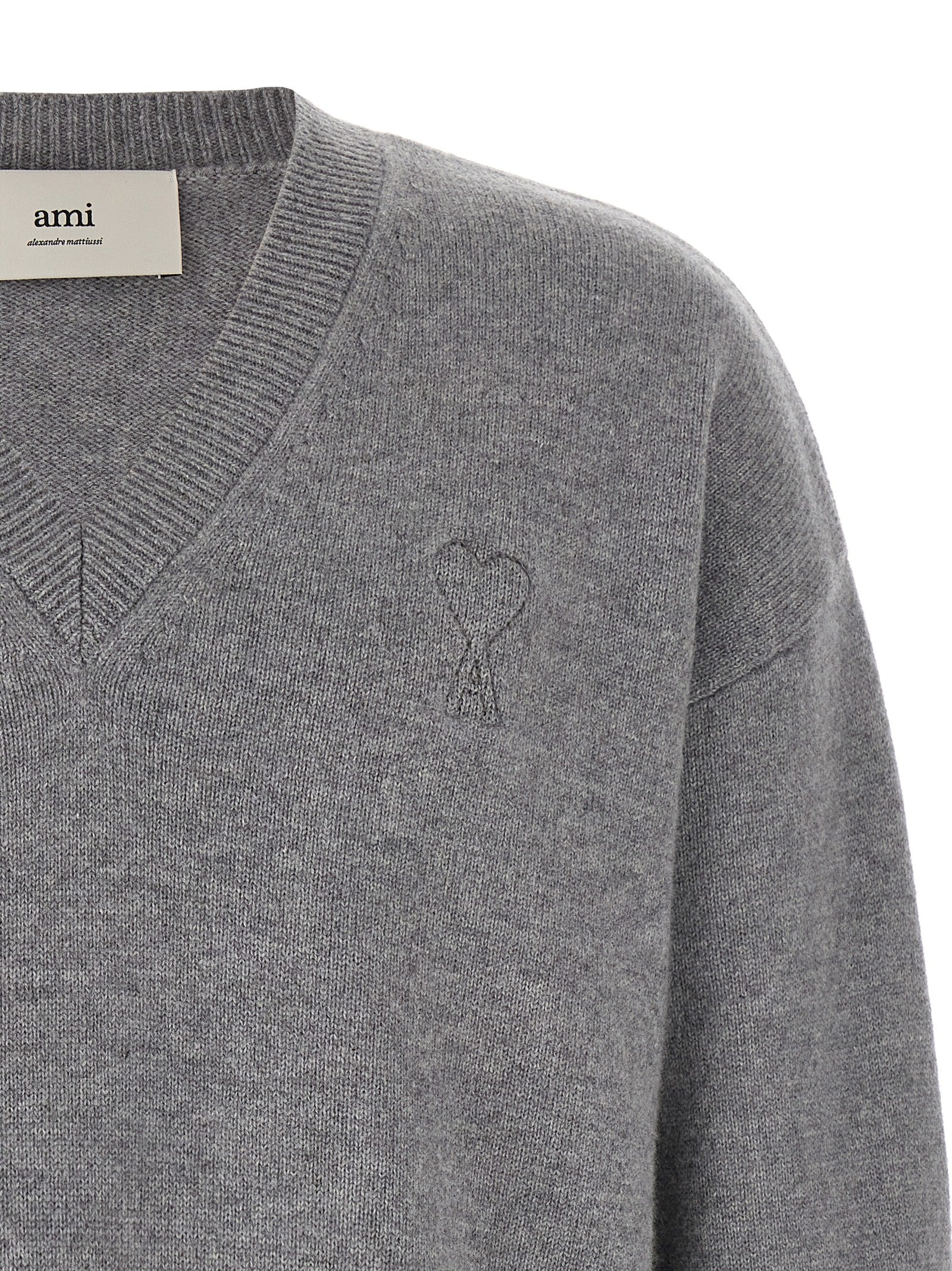 Ami Paris Gray Wool Men's Cardigan