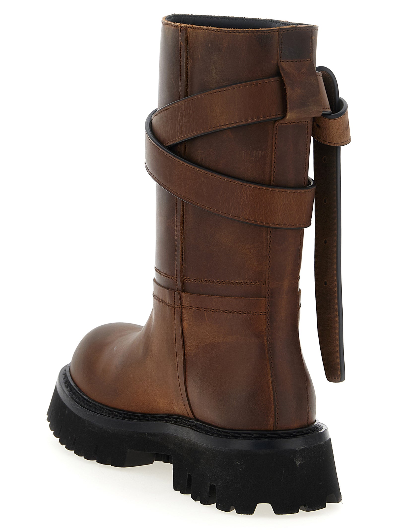 Moschino Brown Velvet Leather Over The Women's Knee