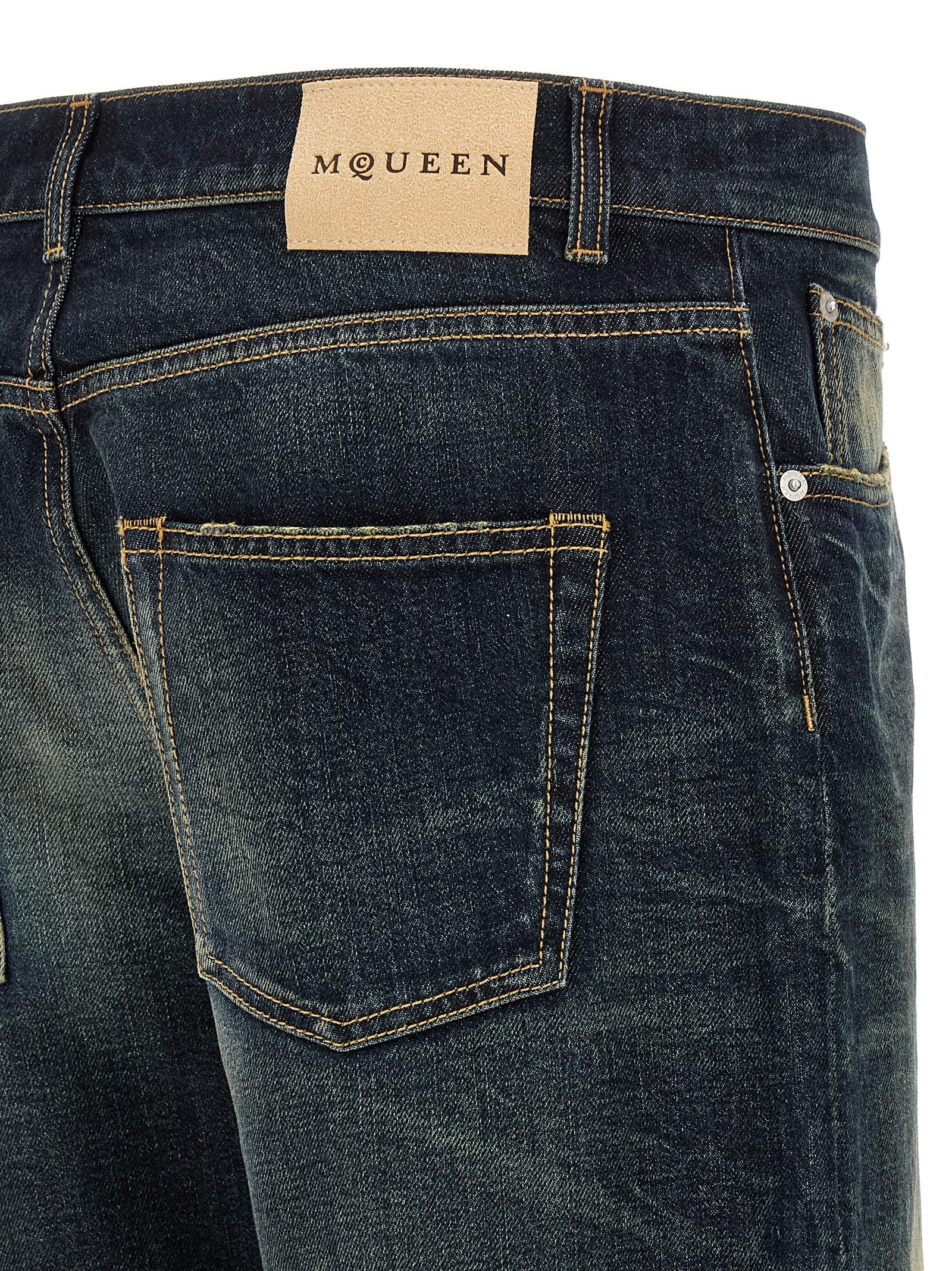Alexander McQueen Blue Cotton Jeans Men's Denim