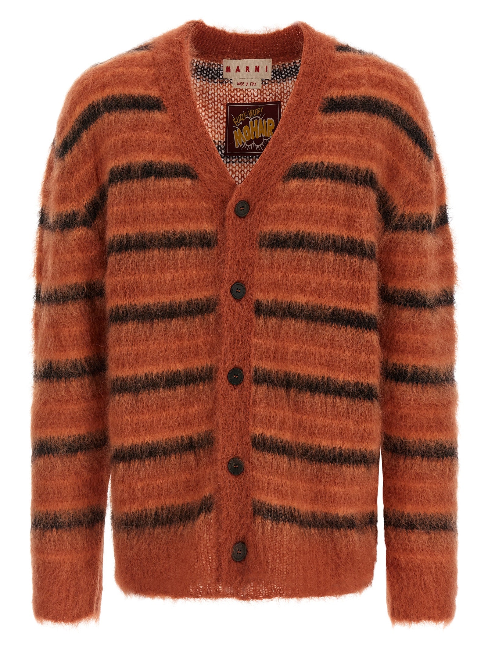 Marni Orange Fabric Men's Cardigan