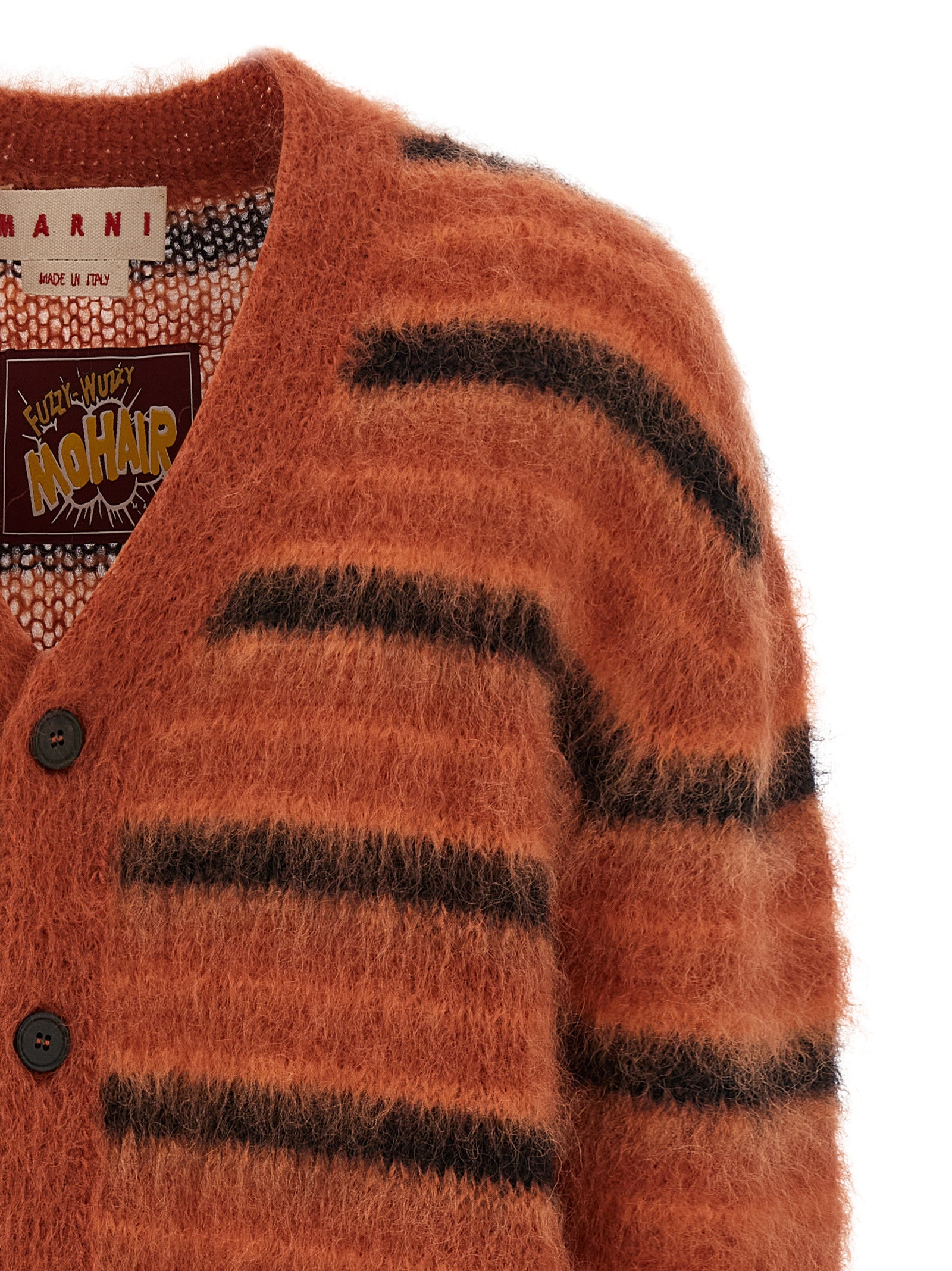 Marni Orange Fabric Men's Cardigan