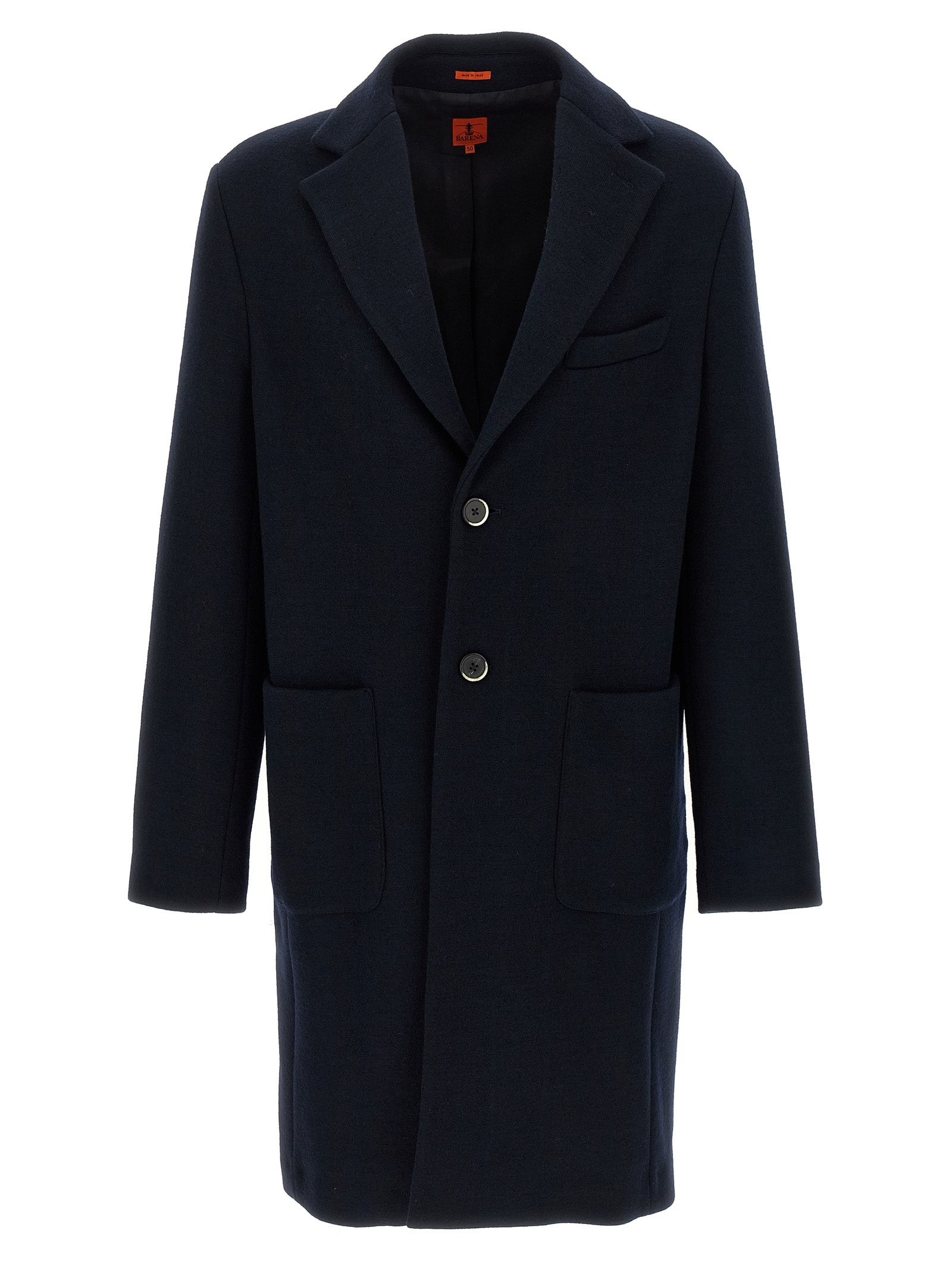 BARENA Black Virgin Wool Men's Coat